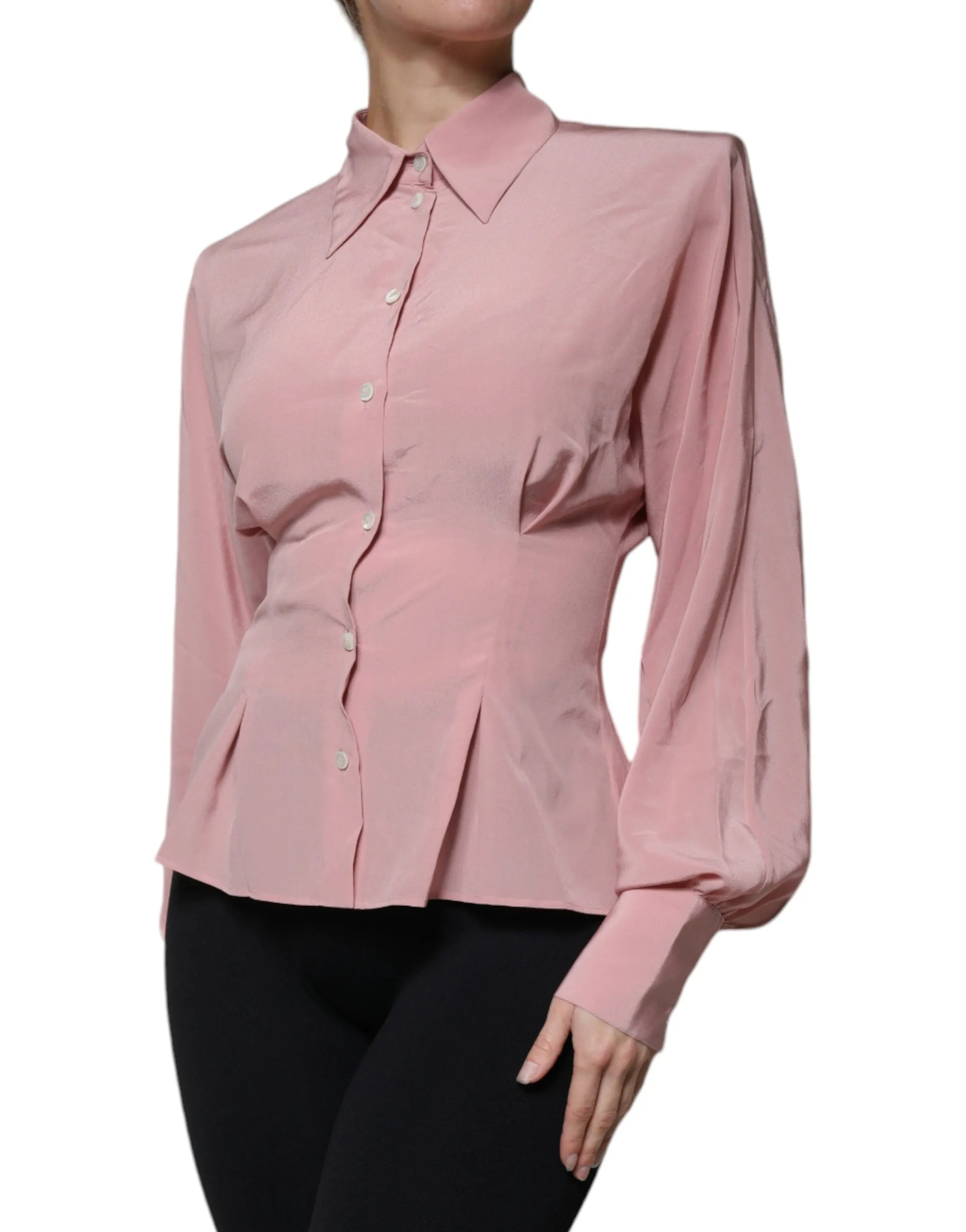 Pink Cotton Long Sleeves Collared Blouse Top sold by Lord & Taylor product image thumbnail 3