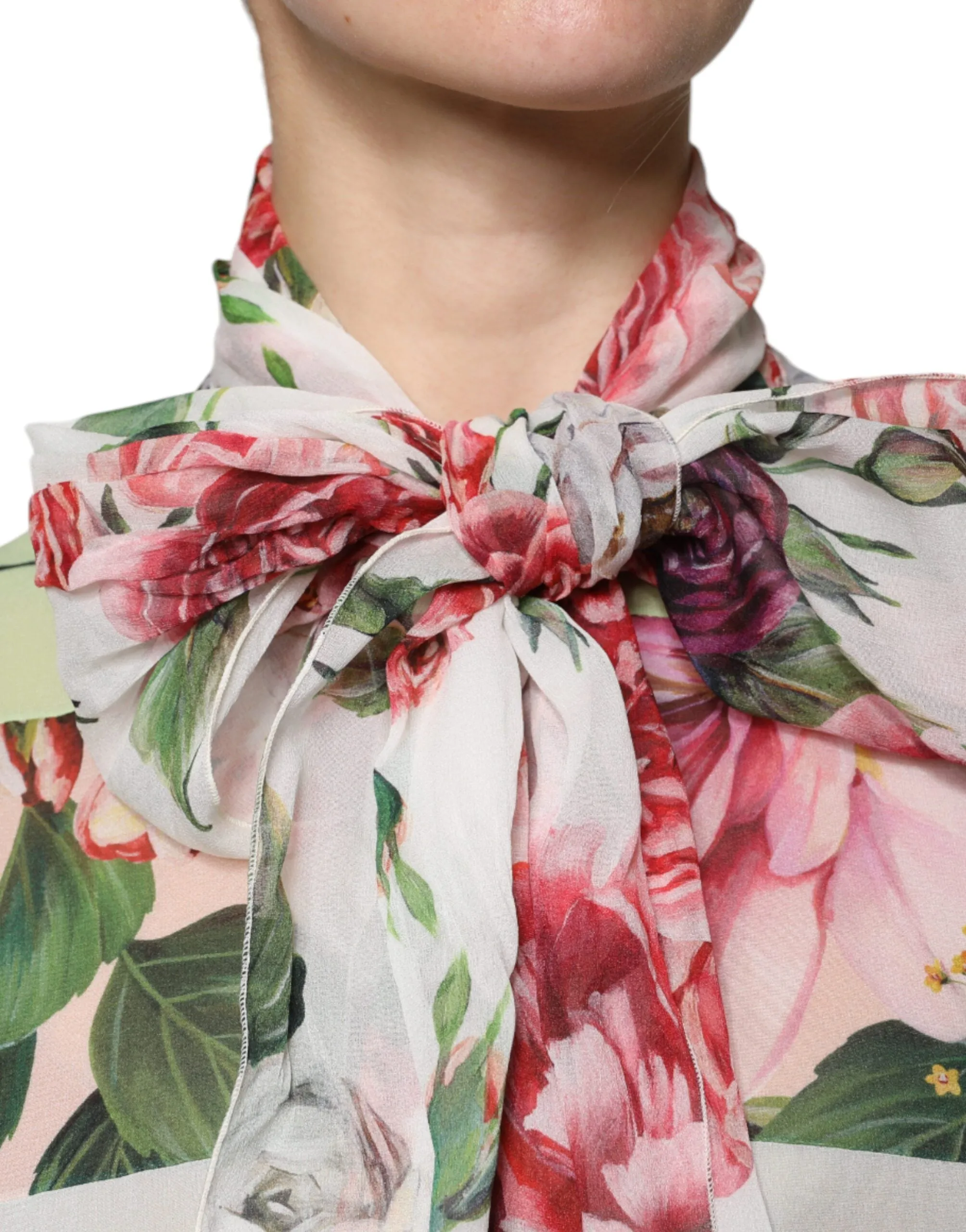 Multicolor Floral Patchwork Ascot Collar Top sold by Lord & Taylor product image thumbnail 5