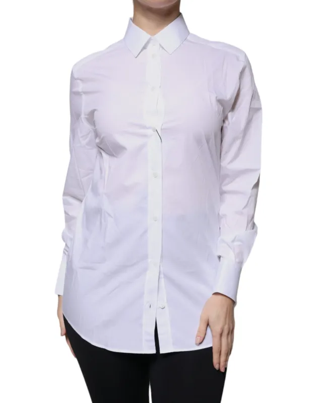 White Cotton Collared Long Sleeves Shirt Top sold by Lord & Taylor