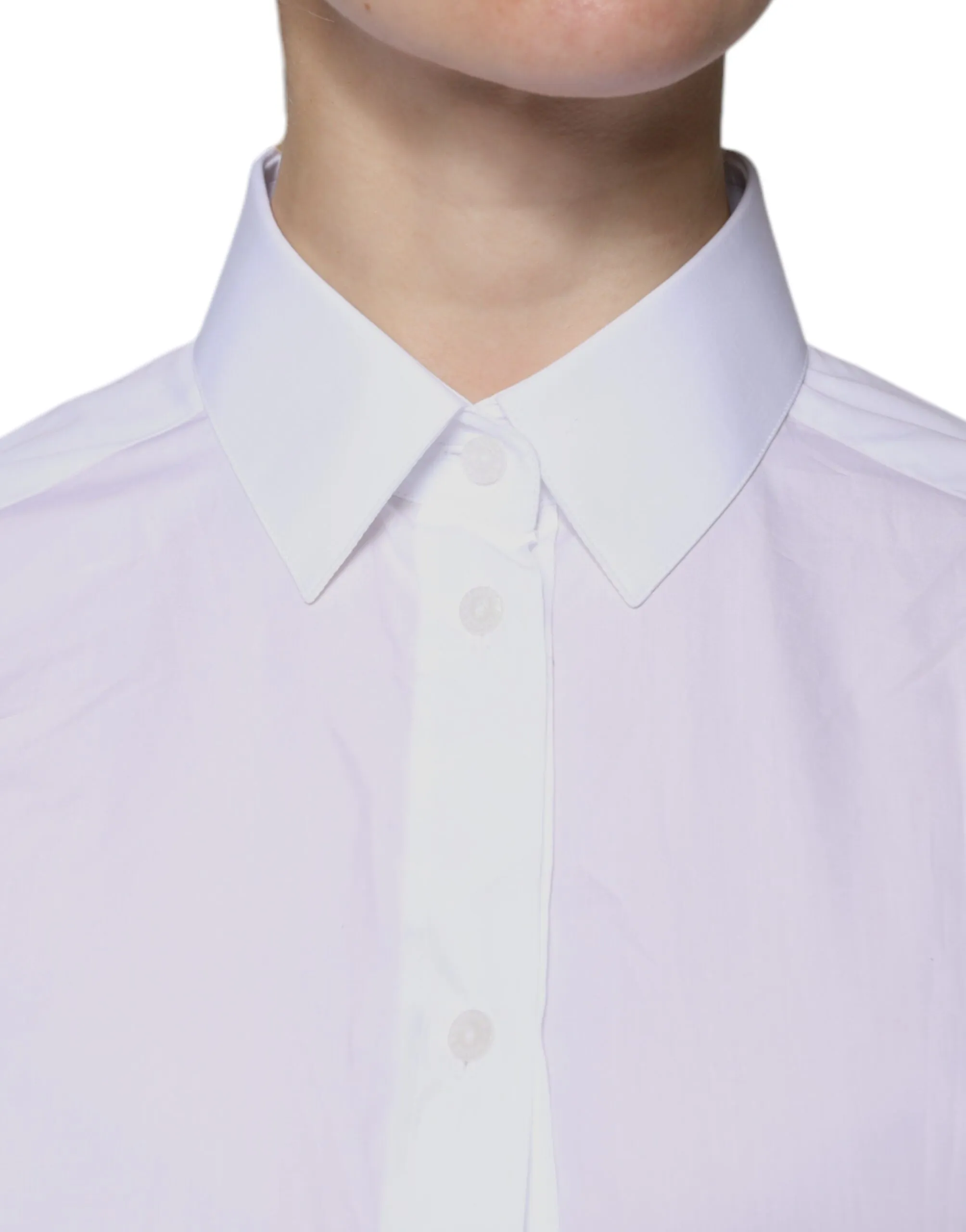 White Cotton Collared Long Sleeves Shirt Top sold by Lord & Taylor product image thumbnail 5