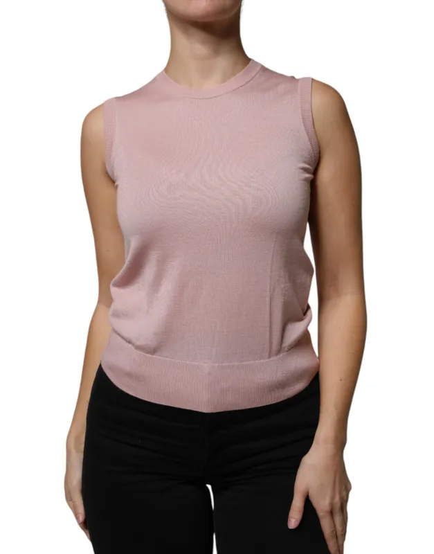 Pink Cashmere Knitted Sleeveless Tank Top sold by Lord & Taylor