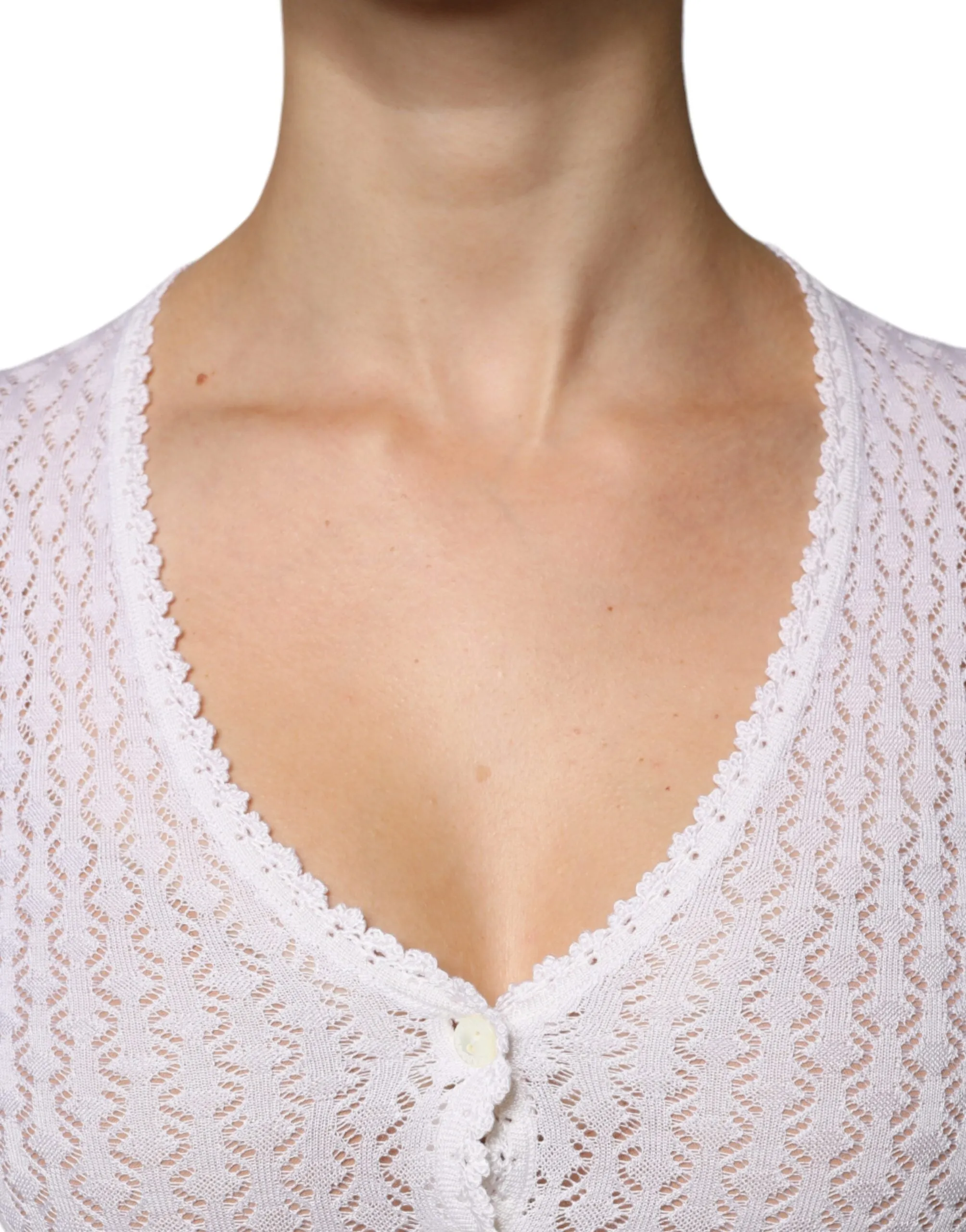 White Silk Button Down Cardigan Sweater sold by Lord & Taylor product image thumbnail 5