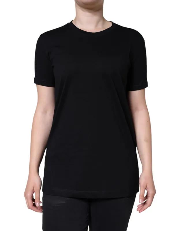 Black Cotton Crew Neck Short Sleeve T-shirt sold by Lord & Taylor