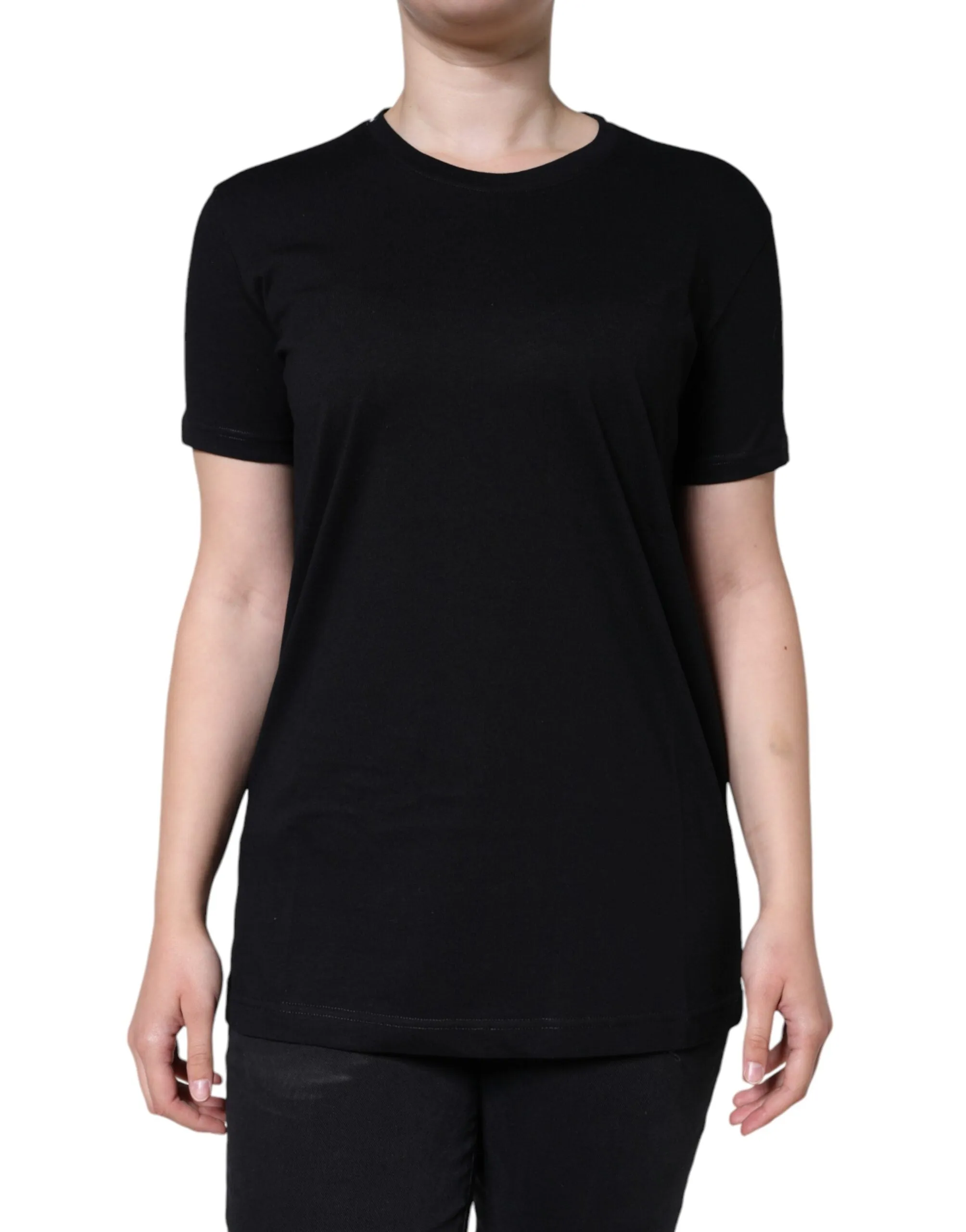 Black Cotton Crew Neck Short Sleeve T-shirt sold by Lord & Taylor product image thumbnail 2
