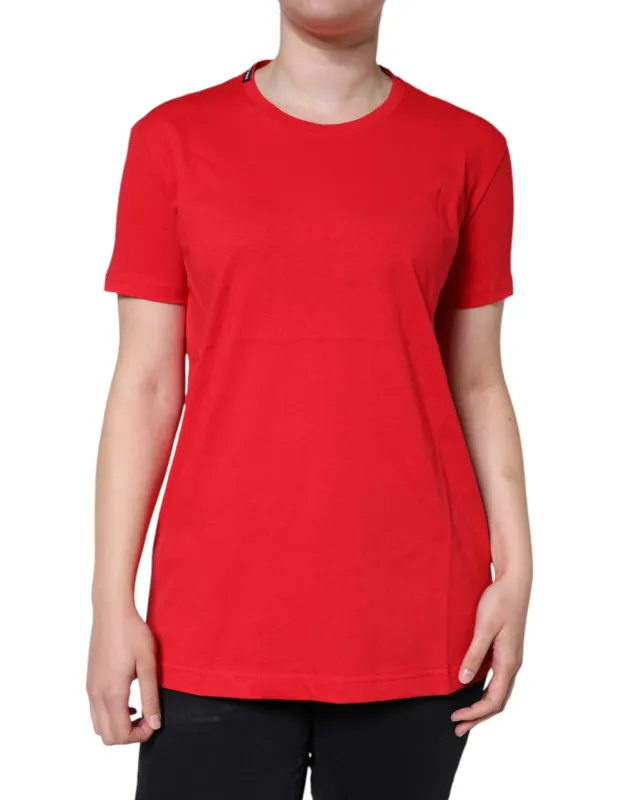Red Cotton Crew Neck Short Sleeve Tee T-shirt sold by Lord & Taylor