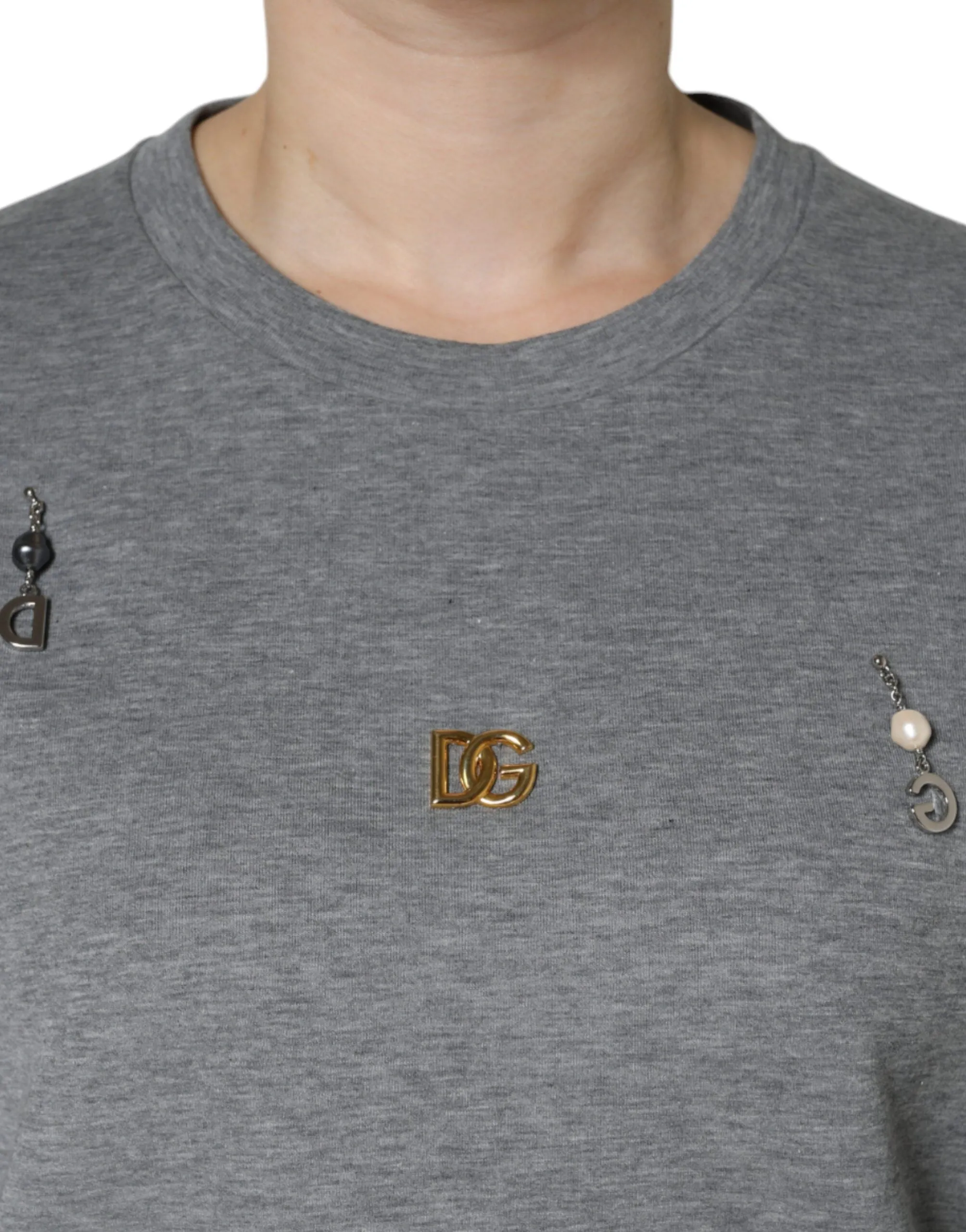 Gray Cotton Blend Embellished Tee T-shirt sold by Lord & Taylor product image thumbnail 5