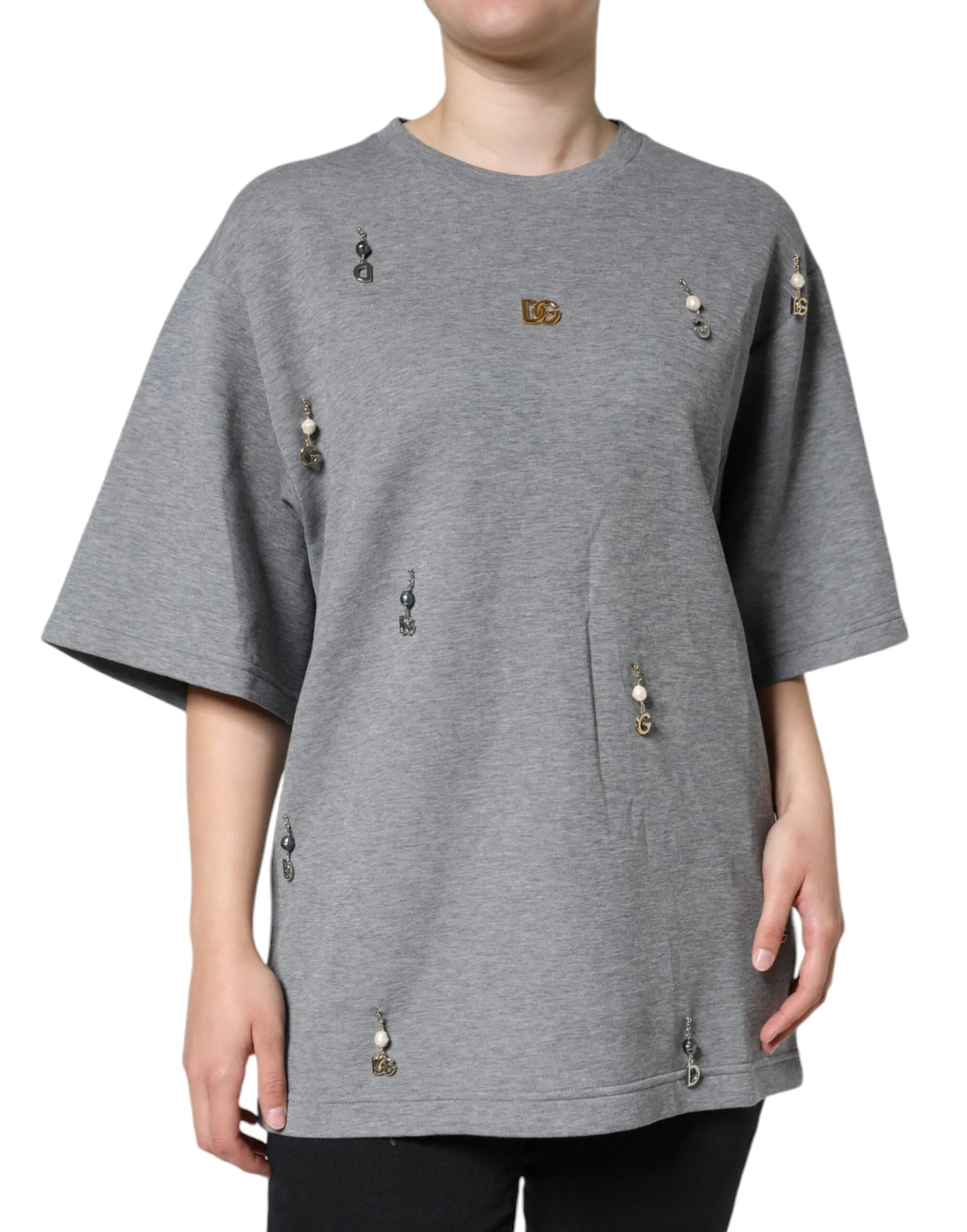 Gray Cotton Blend Embellished Tee T-shirt sold by Lord & Taylor product image thumbnail 2