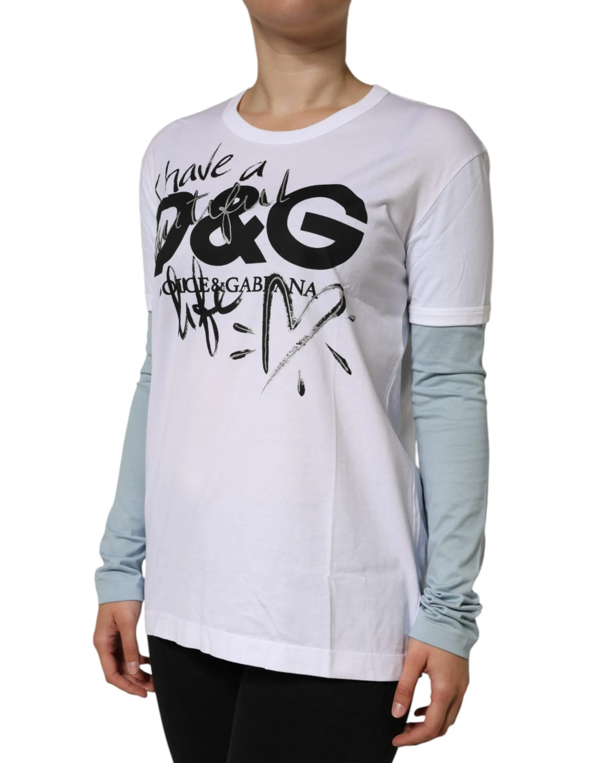 White Cotton Logo Print Round Neck T-shirt sold by Lord & Taylor product image thumbnail 3