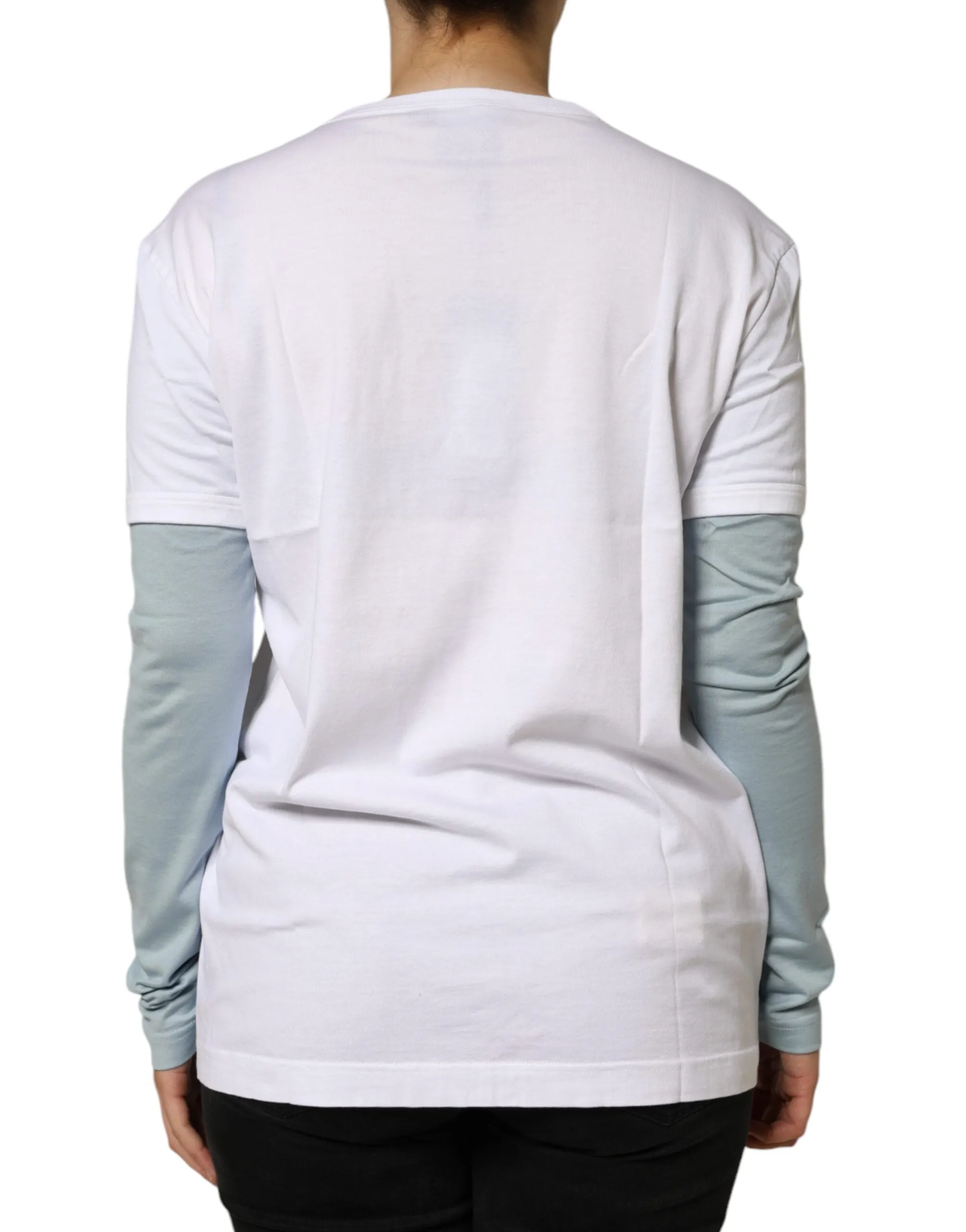 White Cotton Logo Print Round Neck T-shirt sold by Lord & Taylor product image thumbnail 4