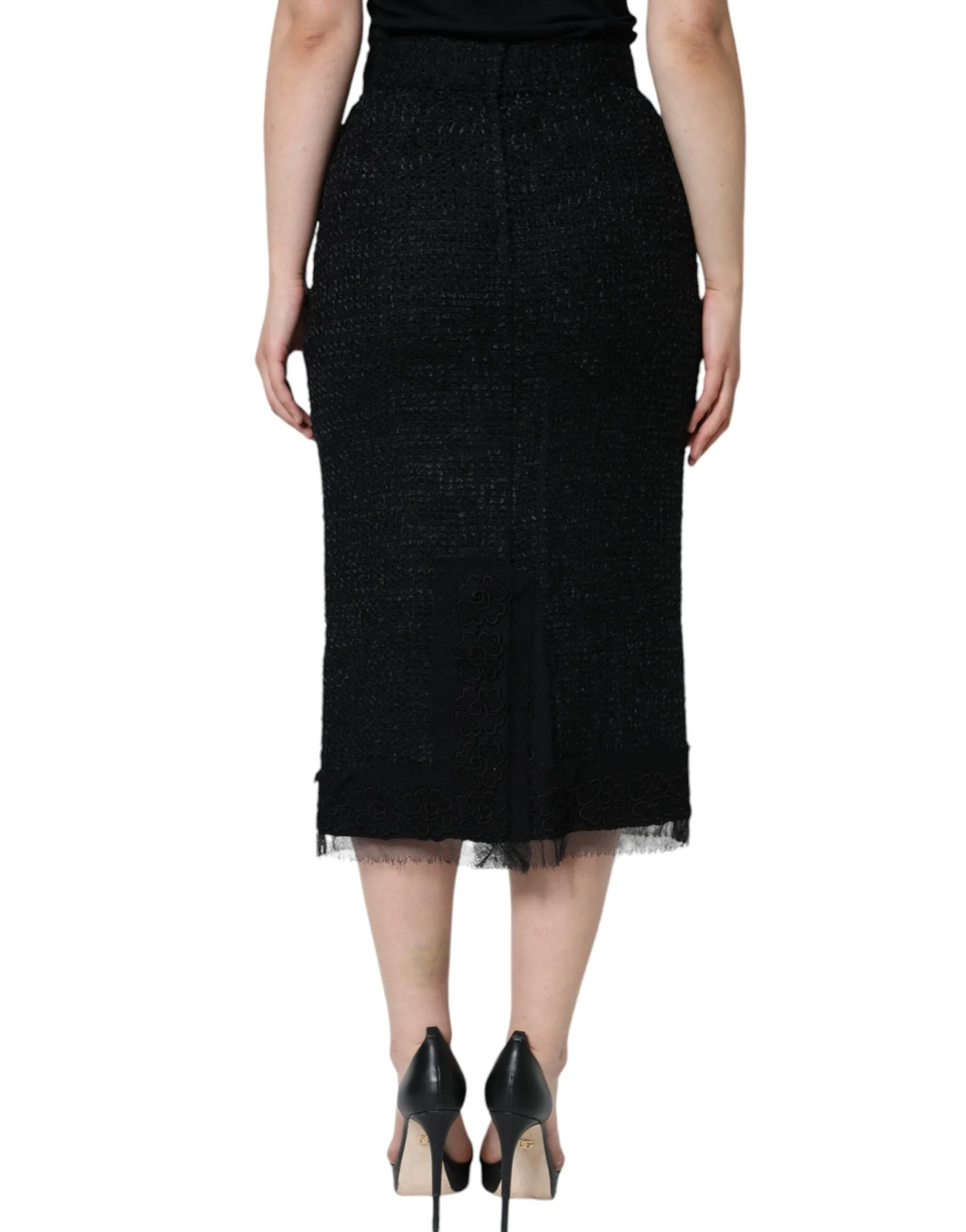 Black Virgin Wool Pencil Cut Midi Skirt sold by Lord & Taylor product image thumbnail 4