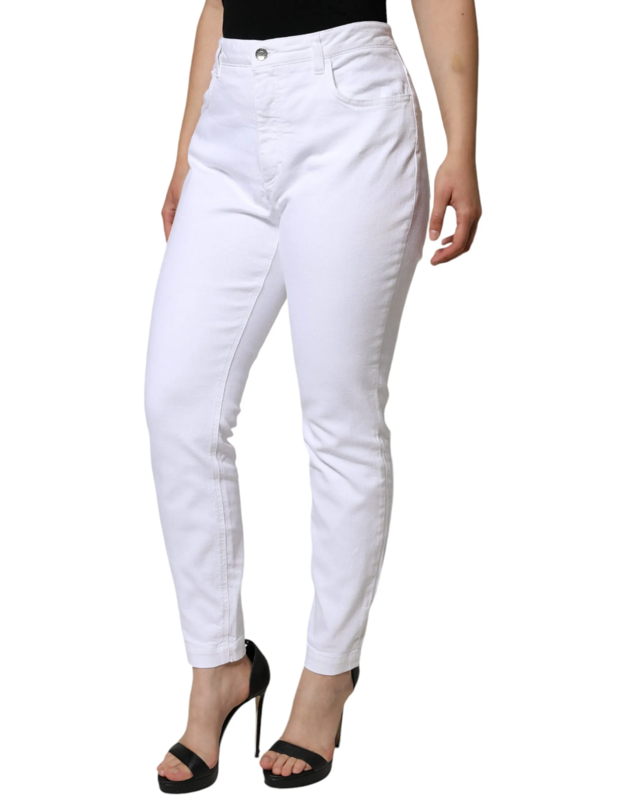 White Cotton Stretch AUDREY Skinny Jeans sold by Lord & Taylor product image thumbnail 3