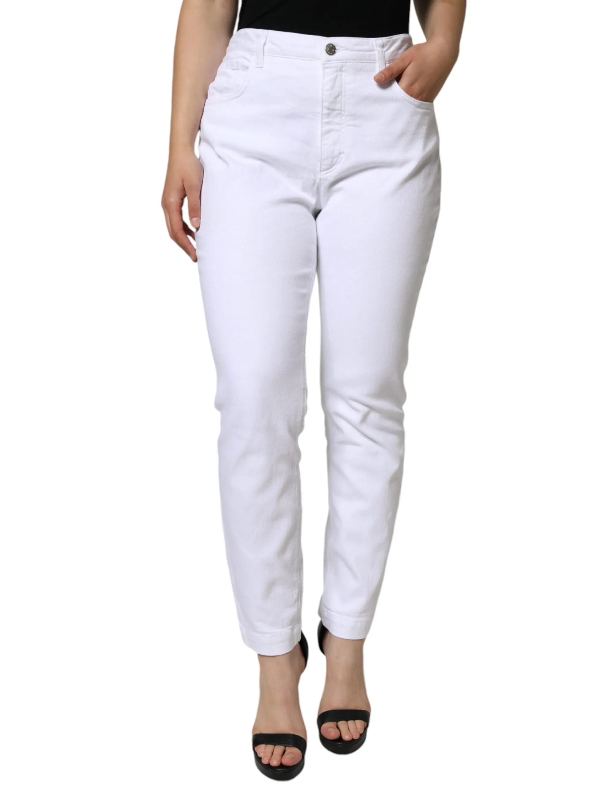 White Cotton Stretch AUDREY Skinny Jeans sold by Lord & Taylor