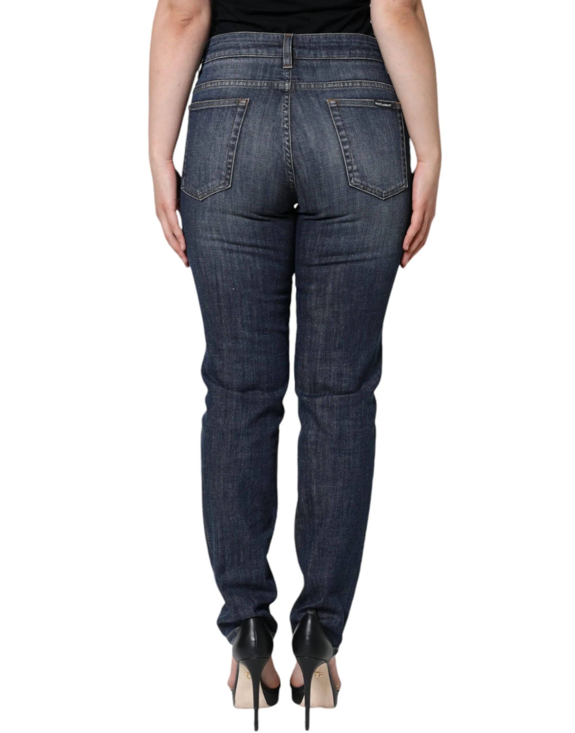 Dark Blue Cotton Stretch Skinny Denim Jeans sold by Lord & Taylor product image thumbnail 4