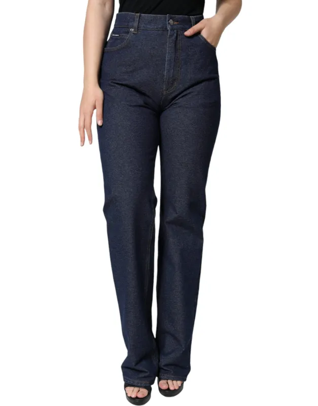 Dark Blue Cotton Stretch Straight Denim Jeans sold by Lord & Taylor