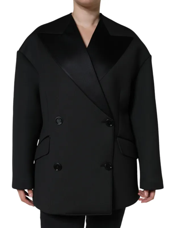 Black Polyester Double Breasted Coat Jacket sold by Lord & Taylor