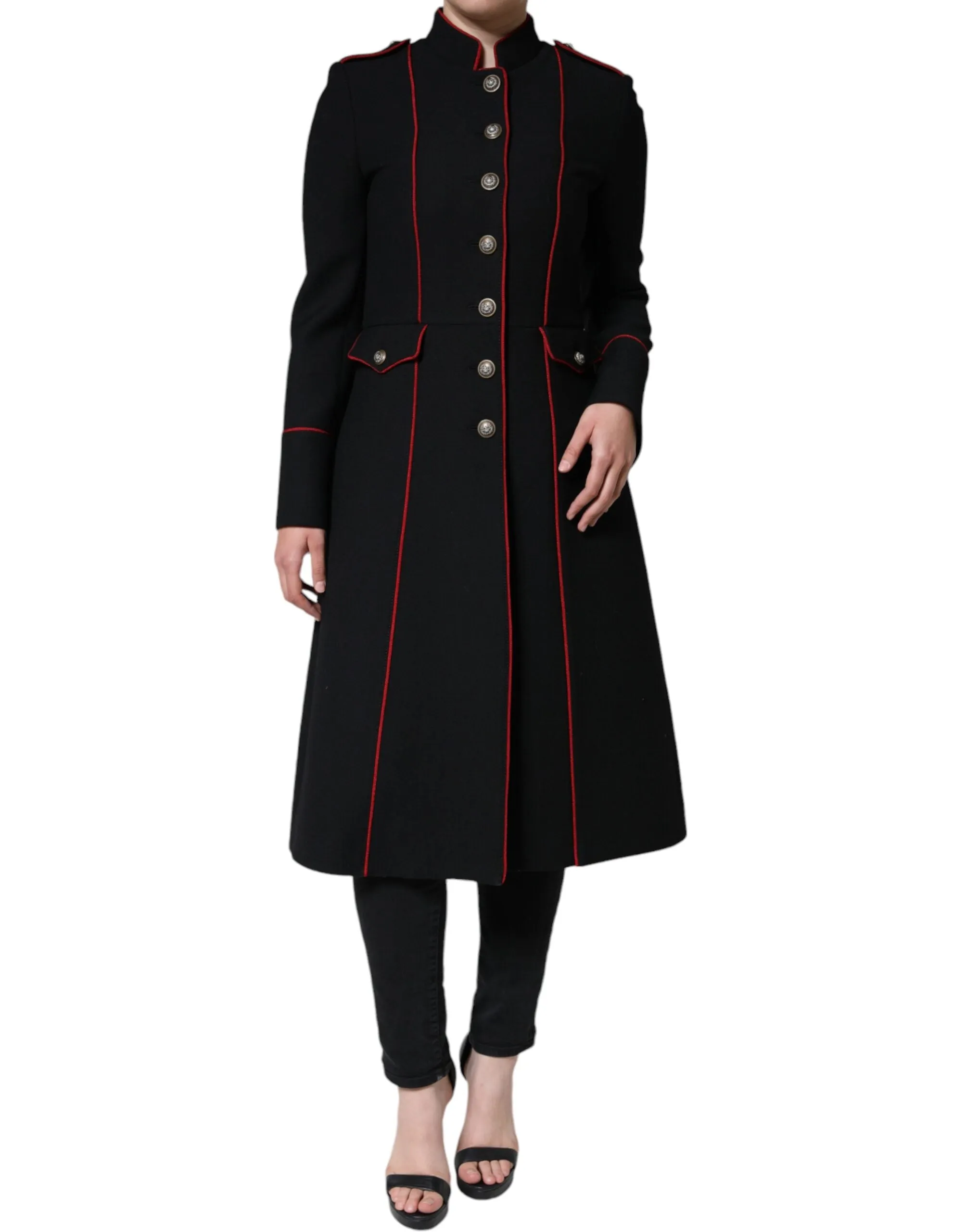 Black Single Breasted Trench Coat Jacket sold by Lord & Taylor