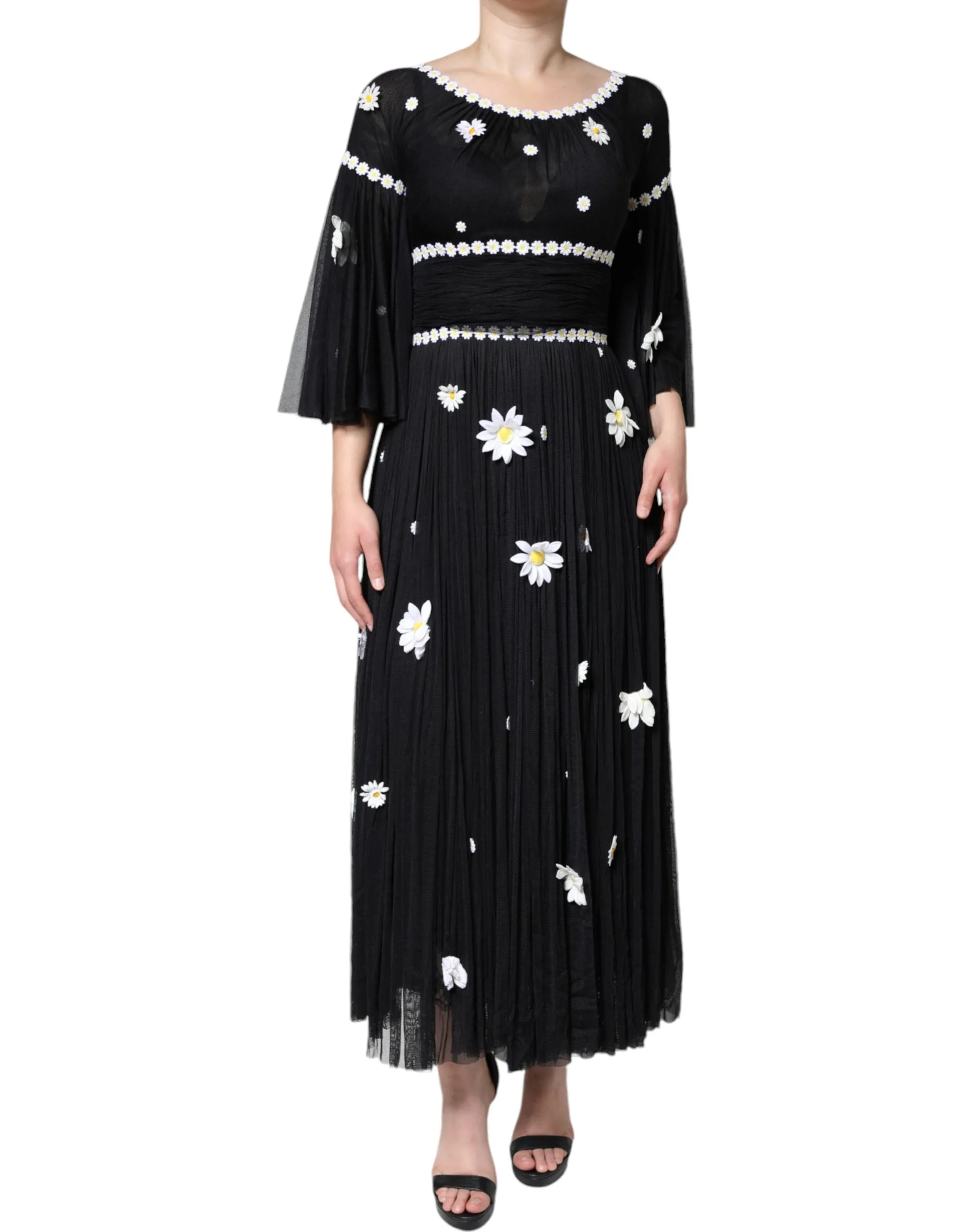 Black Silk Daisy A-line Long Maxi Dress sold by Lord & Taylor