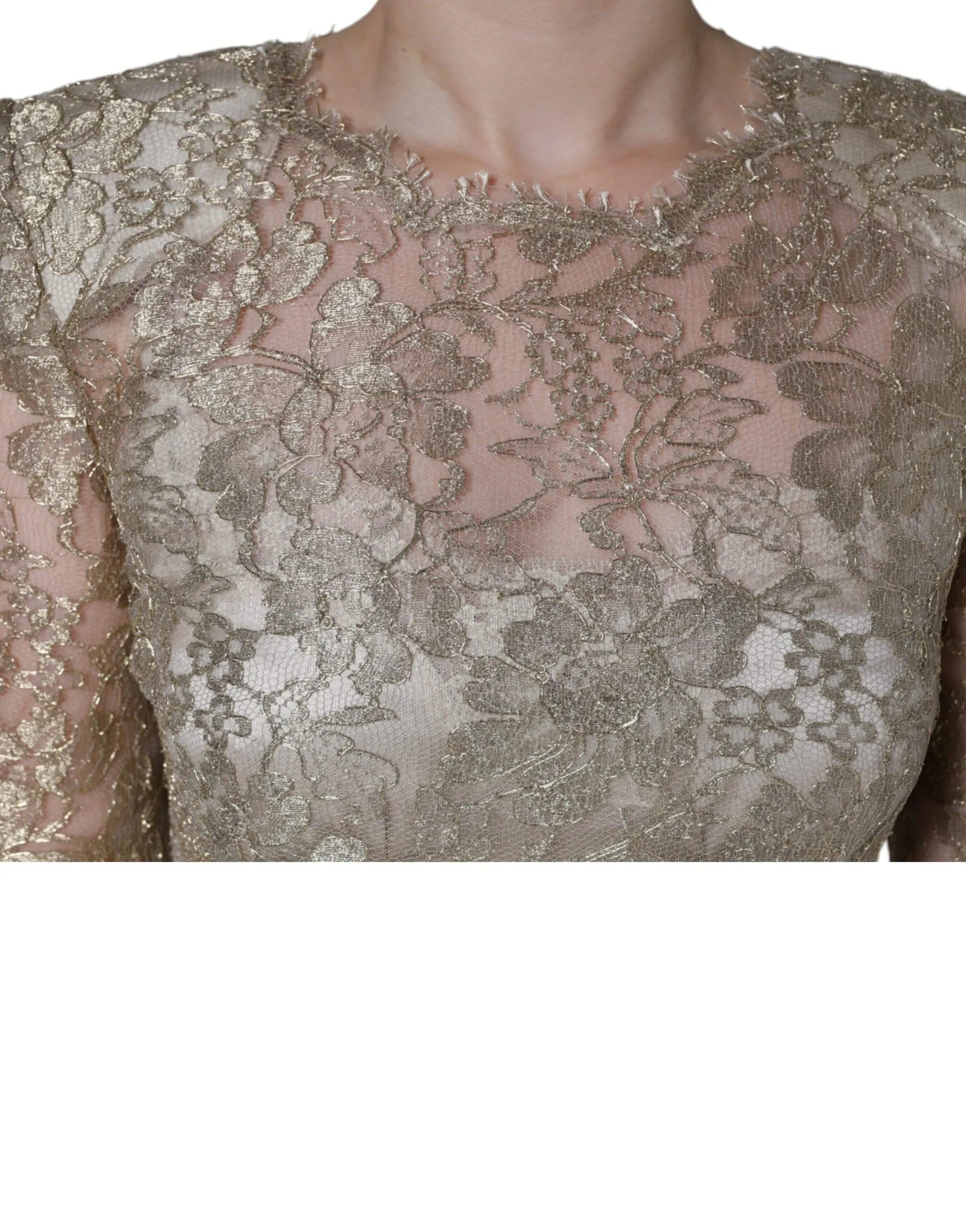 Gold Floral Lace A-line Sheath Mini Dress sold by Lord & Taylor product image thumbnail 5