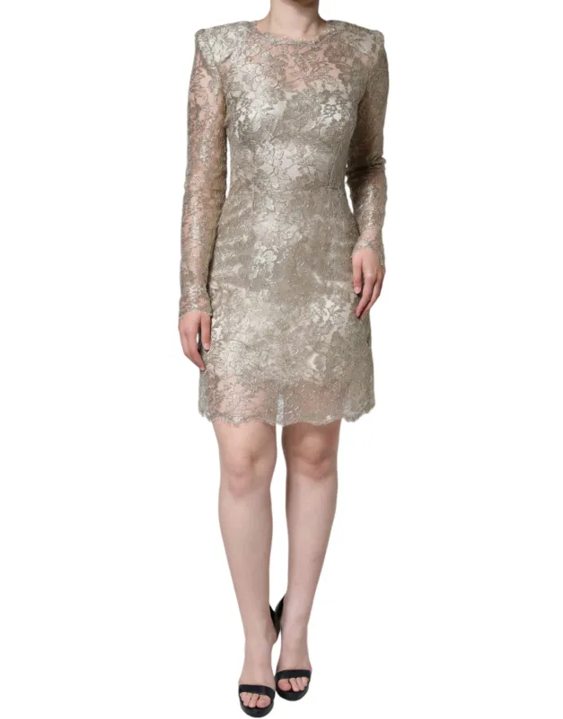 Gold Floral Lace A-line Sheath Mini Dress sold by Lord & Taylor