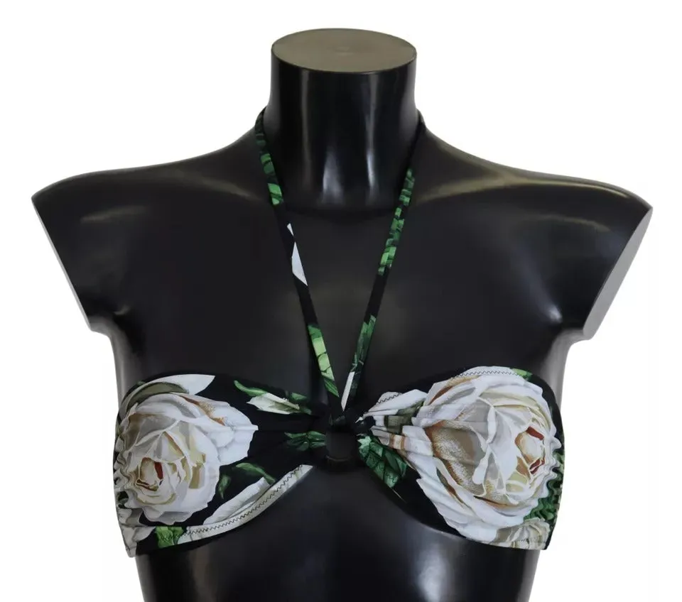 Black Floral Halter Beachwear Swimwear Bikini Top sold by Lord & Taylor product image thumbnail 3