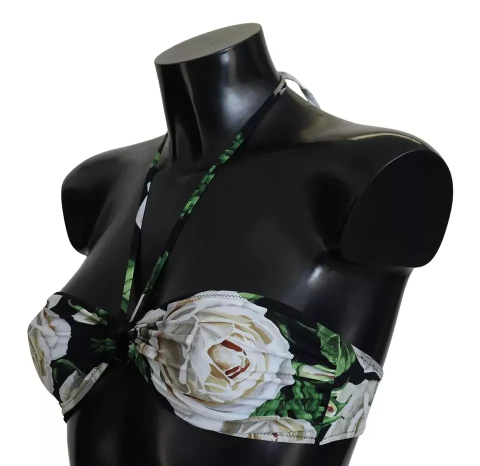 Black Floral Halter Beachwear Swimwear Bikini Top sold by Lord & Taylor product image thumbnail 2