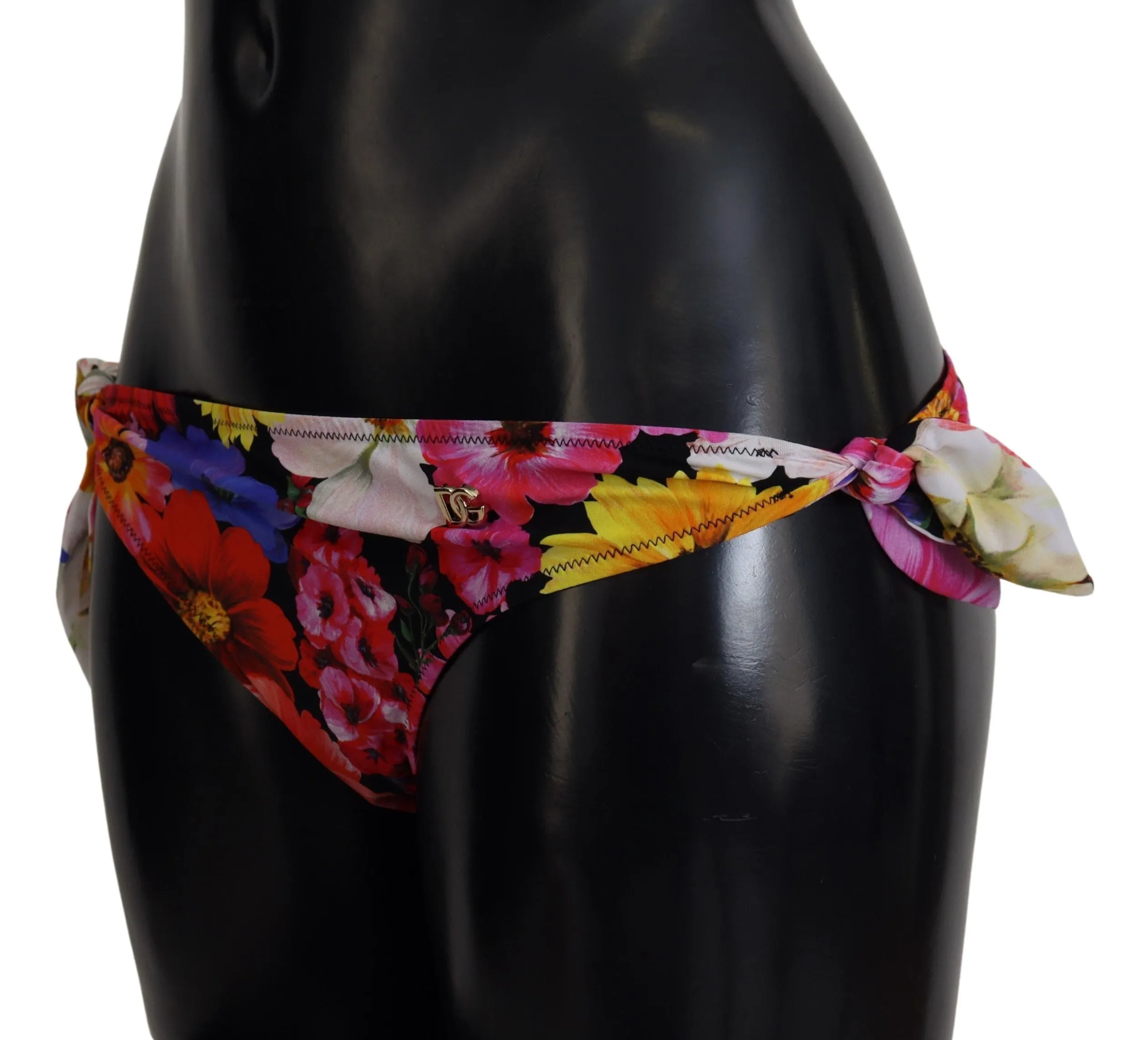 Black Floral Print Swimsuit Bikini Bottom Swimwear sold by Lord & Taylor product image thumbnail 5