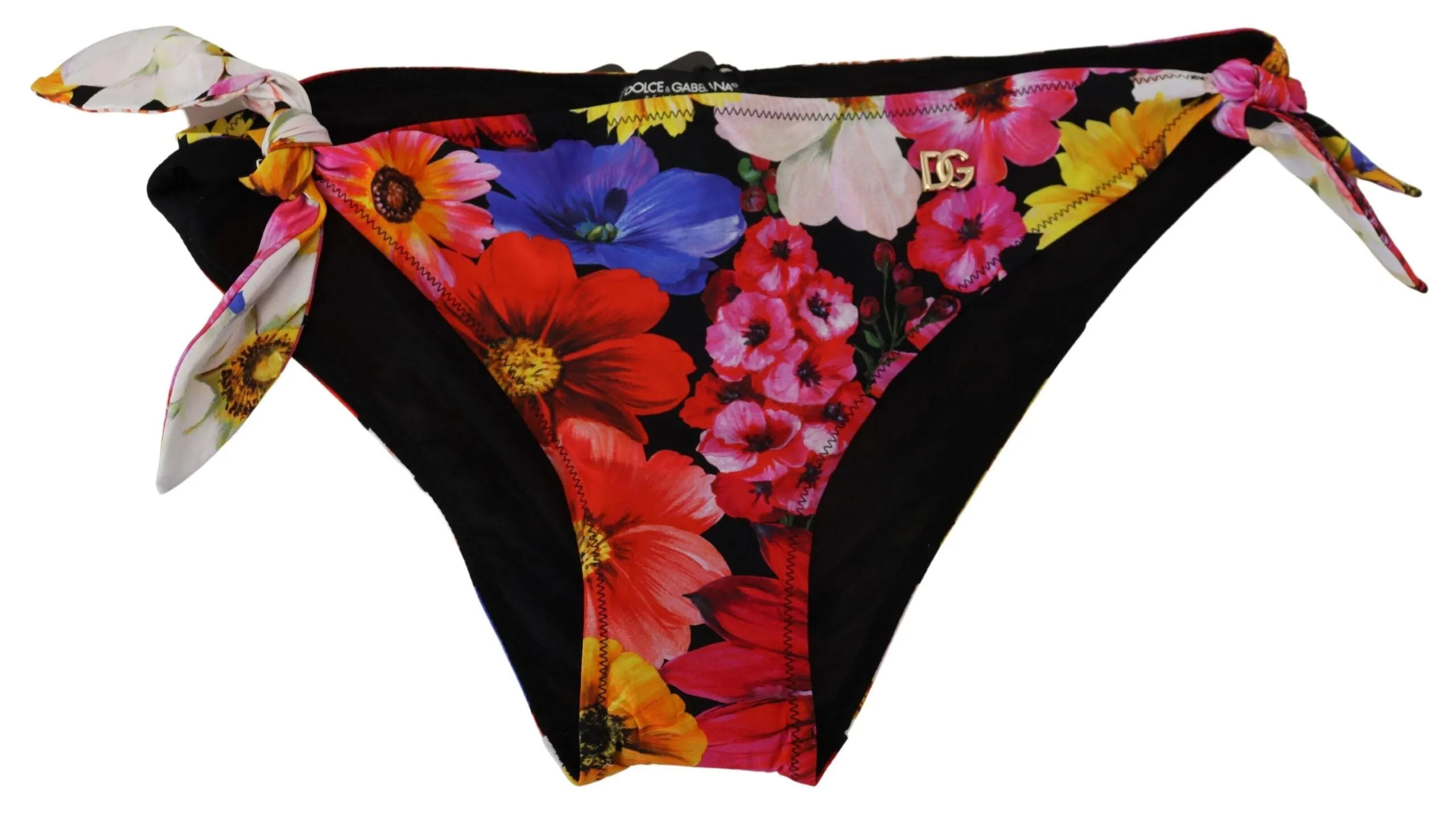 Black Floral Print Swimsuit Bikini Bottom Swimwear sold by Lord & Taylor product image thumbnail 2