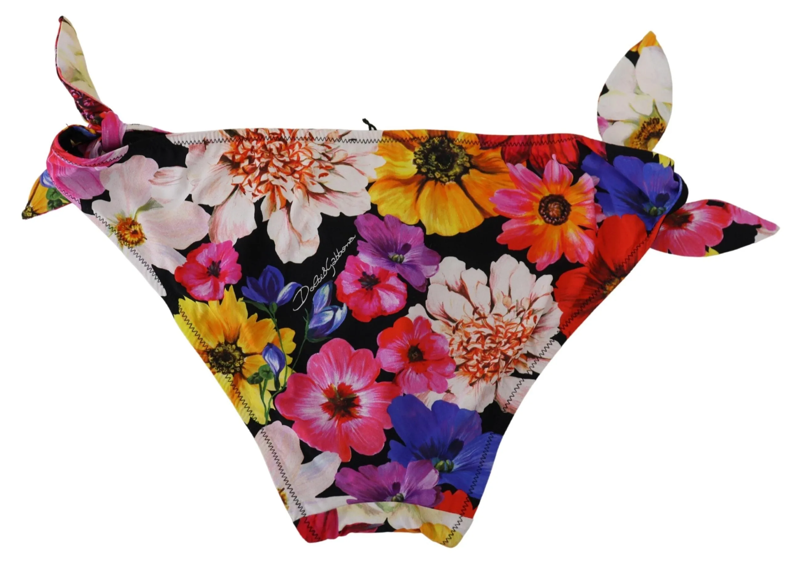 Black Floral Print Swimsuit Bikini Bottom Swimwear sold by Lord & Taylor product image thumbnail 3