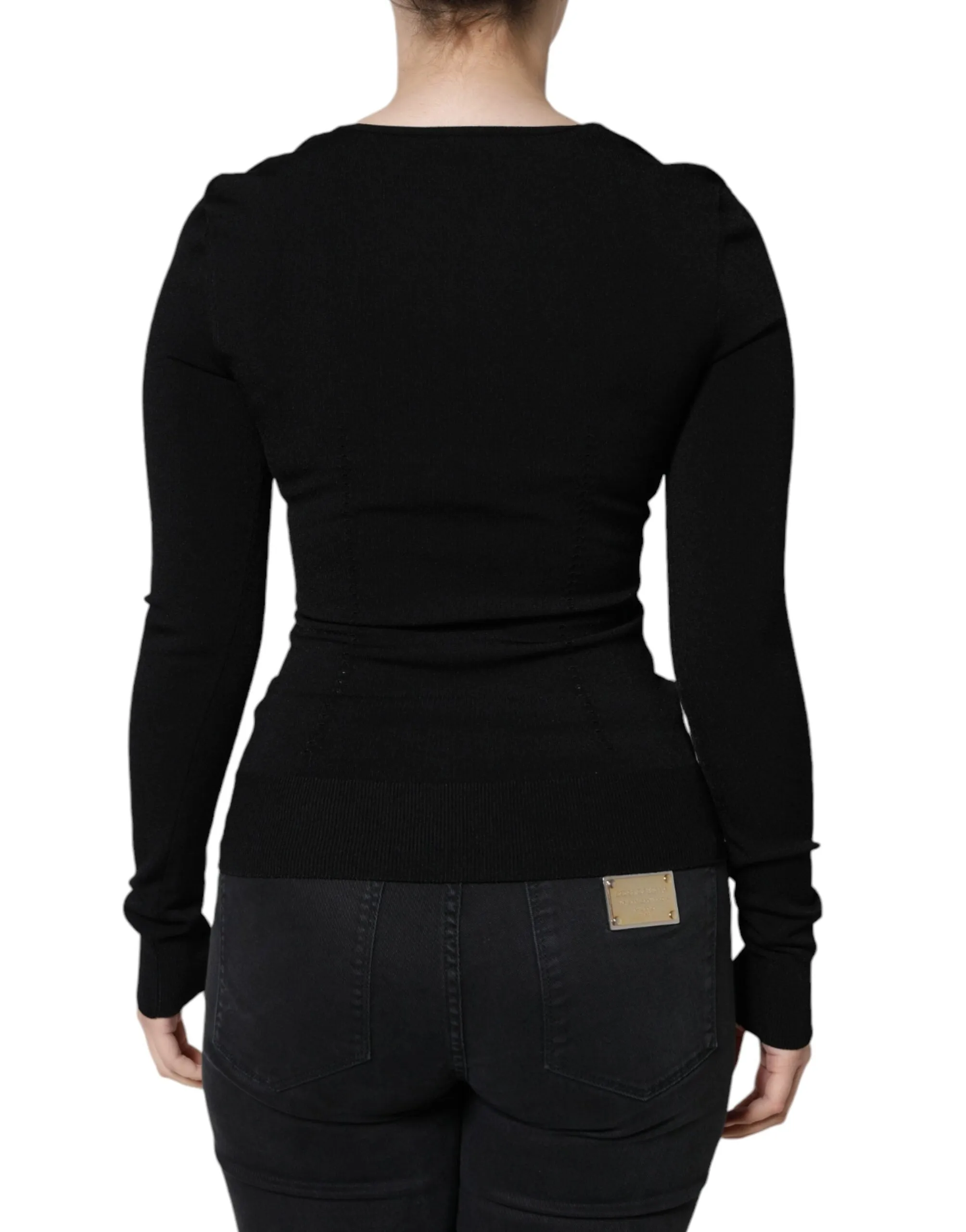 Black Long Sleeves Blouse Square Neck Top sold by Lord & Taylor product image thumbnail 4
