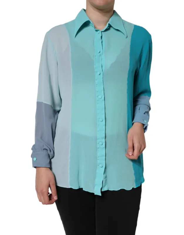 Multicolor Long Sleeve Button Blouse Top sold by Lord & Taylor