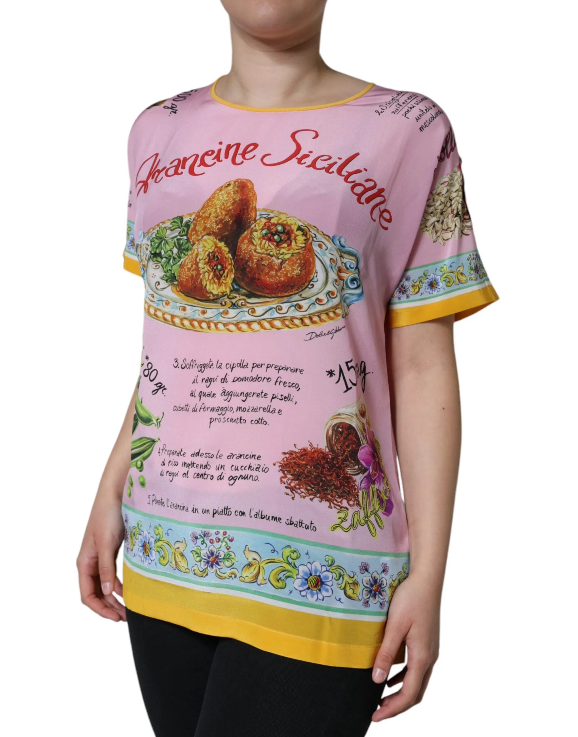 Pink Silk Araneine Siciliana Print Short Sleeves Top sold by Lord & Taylor product image thumbnail 3