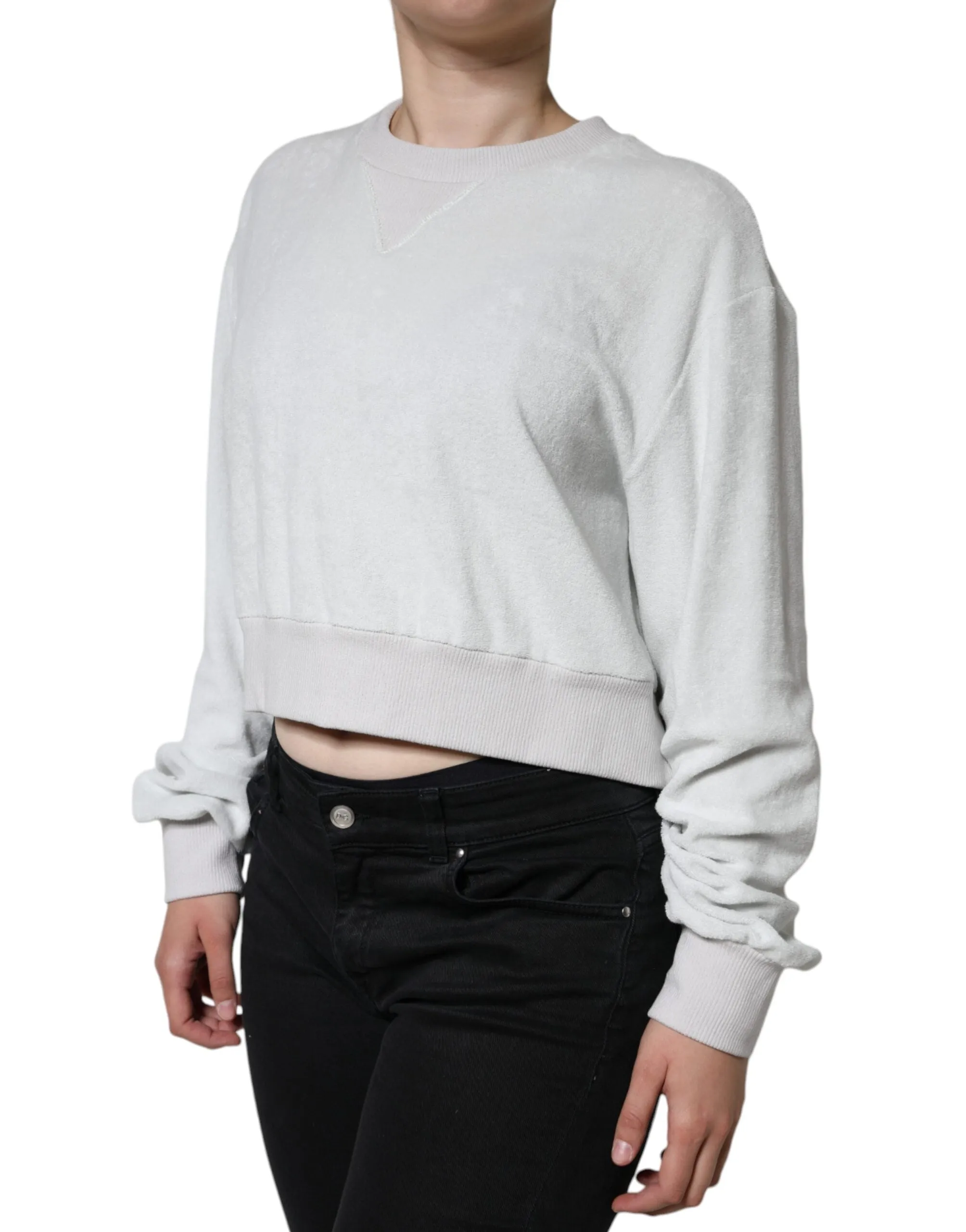 White Nylon Stretch Crew Neck Pullover Sweater sold by Lord & Taylor product image thumbnail 3