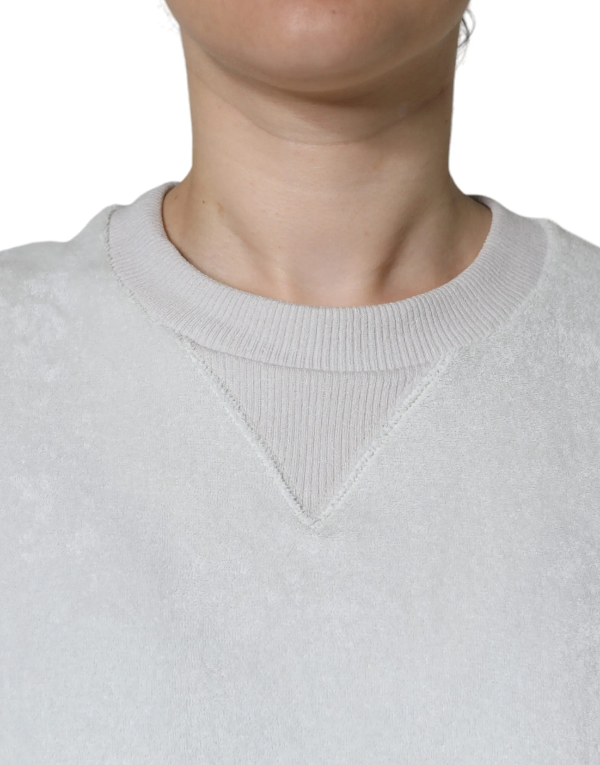White Nylon Stretch Crew Neck Pullover Sweater sold by Lord & Taylor product image thumbnail 5