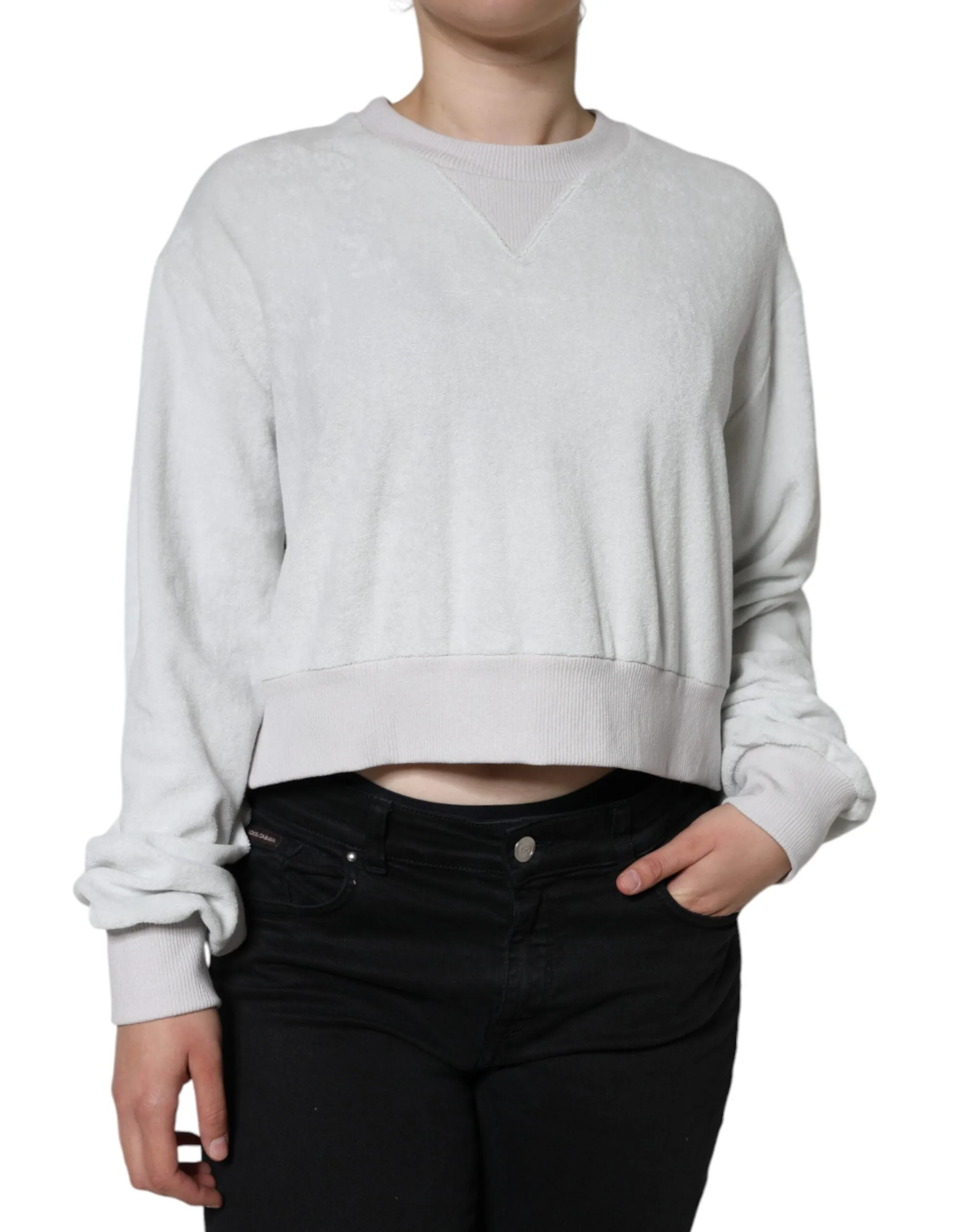 White Nylon Stretch Crew Neck Pullover Sweater sold by Lord & Taylor product image thumbnail 2