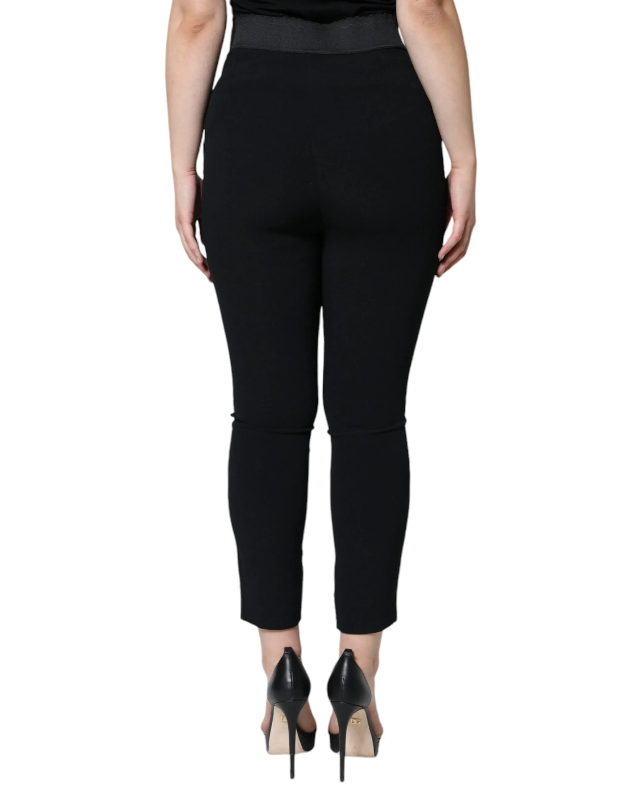 Black Viscose High Waist Tapered Pants sold by Lord & Taylor product image thumbnail 4