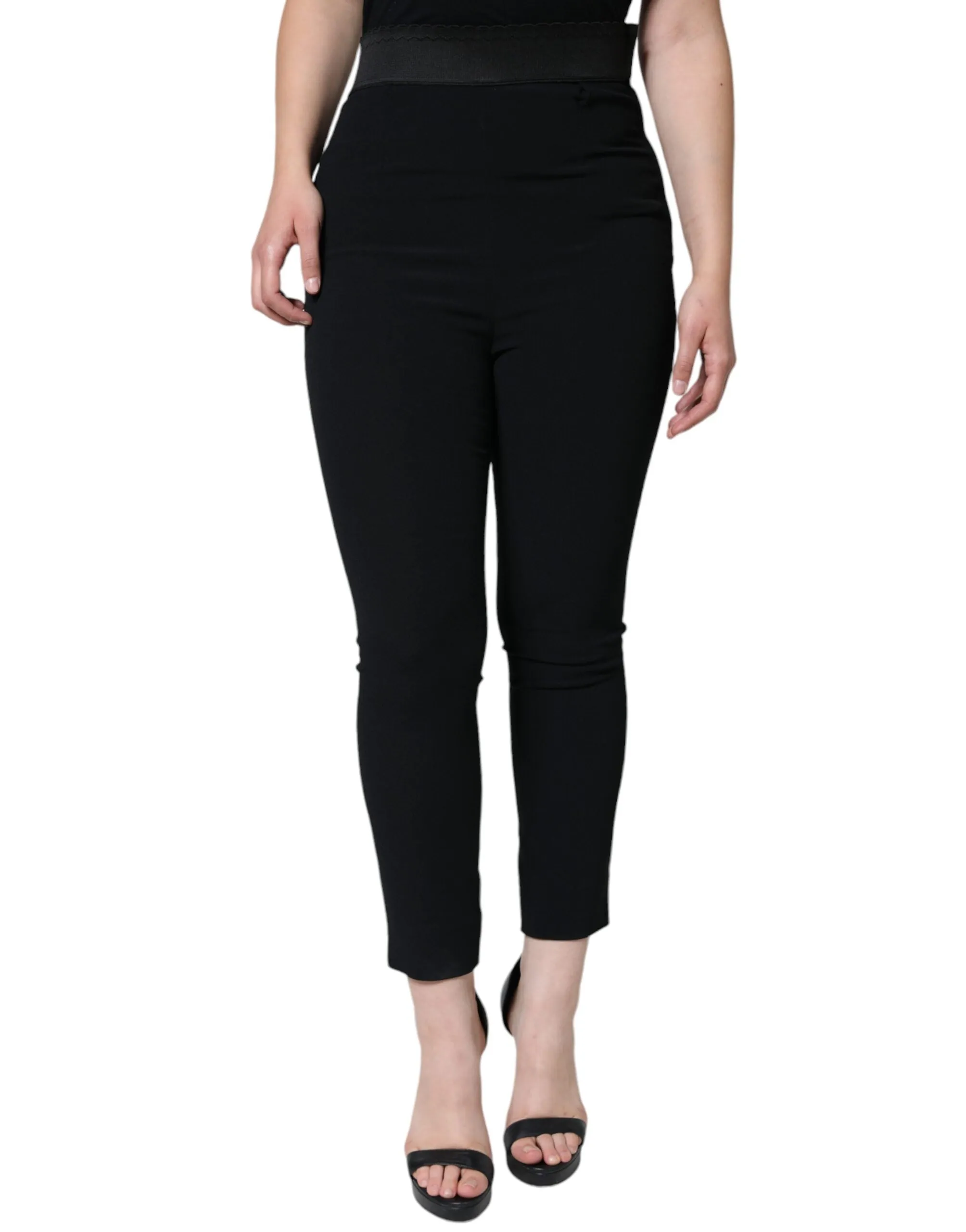 Black Viscose High Waist Tapered Pants sold by Lord & Taylor
