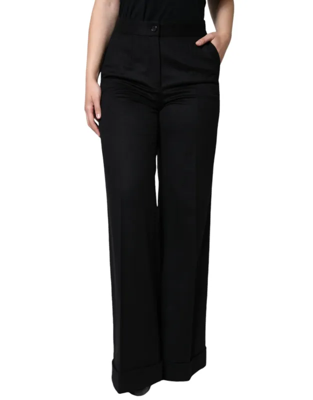 Black Cashmere Mid Waist Women Boot Cut Pants sold by Lord & Taylor