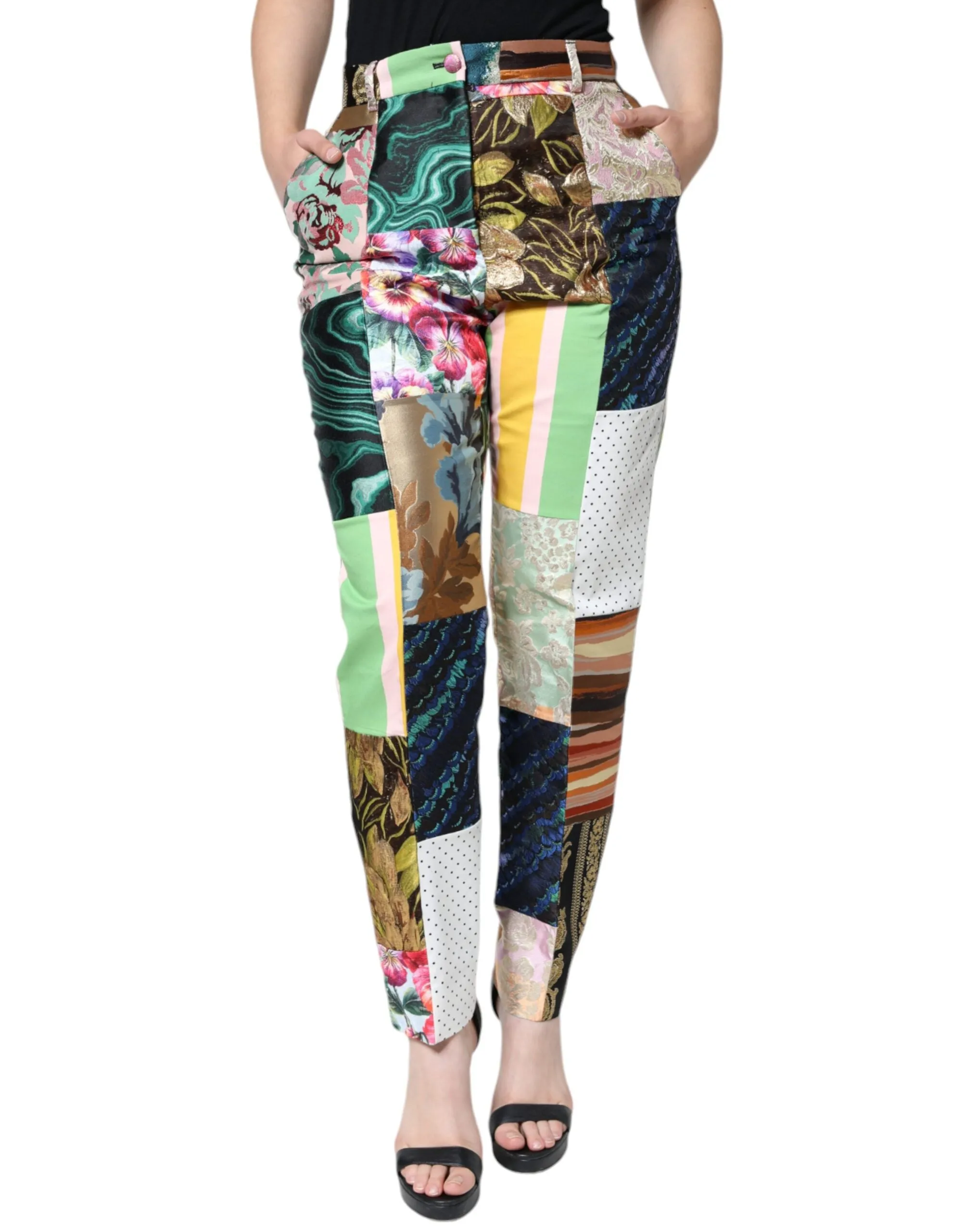 Multicolor Patchwork Jacquard High Waist Pants sold by Lord & Taylor product image thumbnail 2