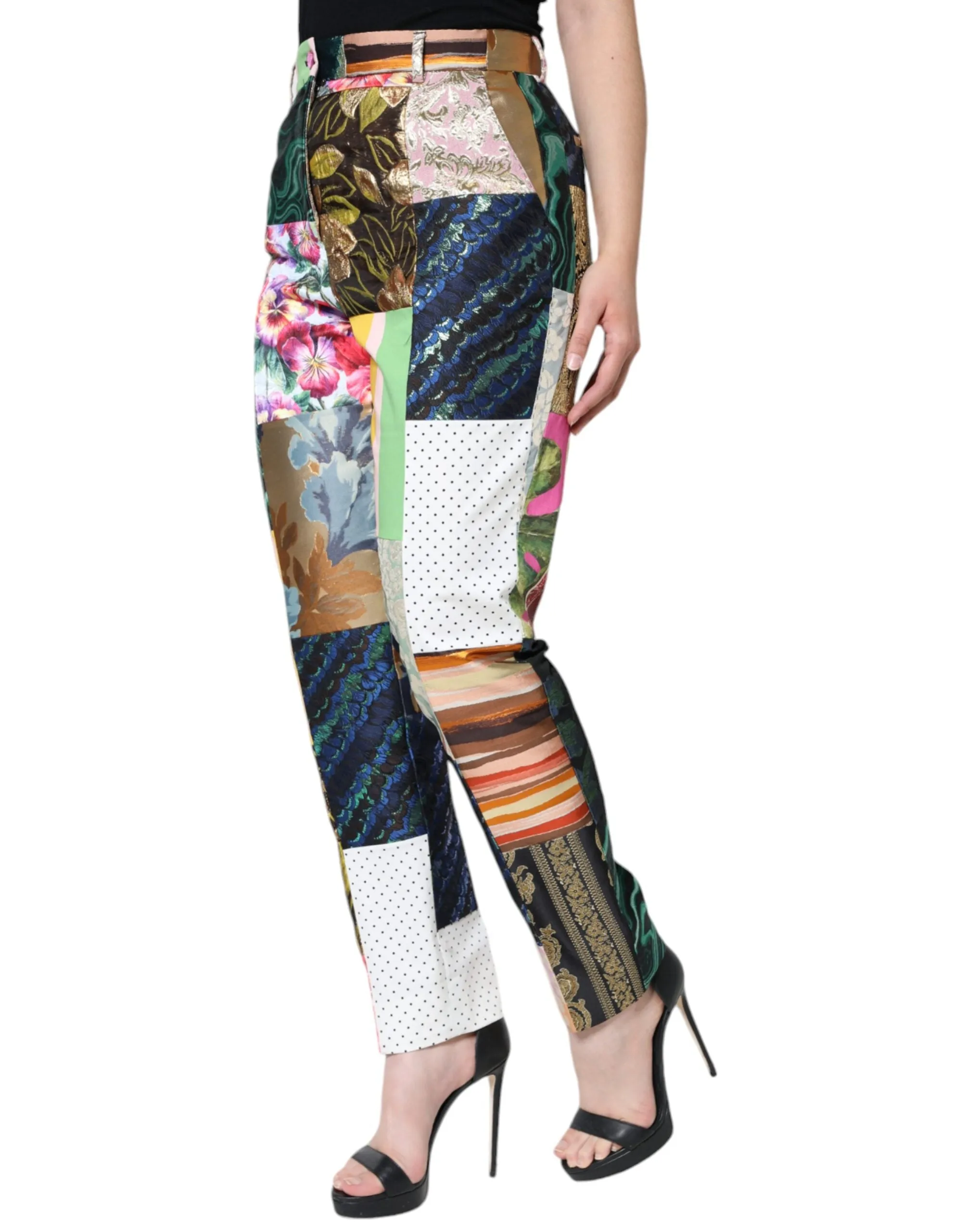 Multicolor Patchwork Jacquard High Waist Pants sold by Lord & Taylor product image thumbnail 3