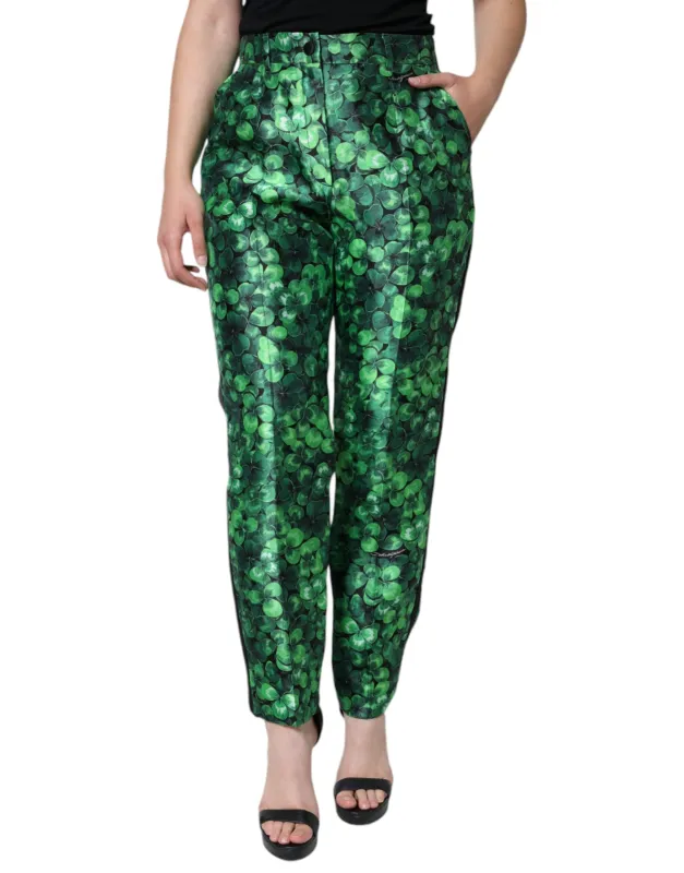 Green Clover Silk Satin High Waist Tapered Pants sold by Lord & Taylor