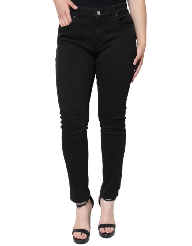 Black Cotton Stretch Skinny Denim Jeans sold by Lord & Taylor