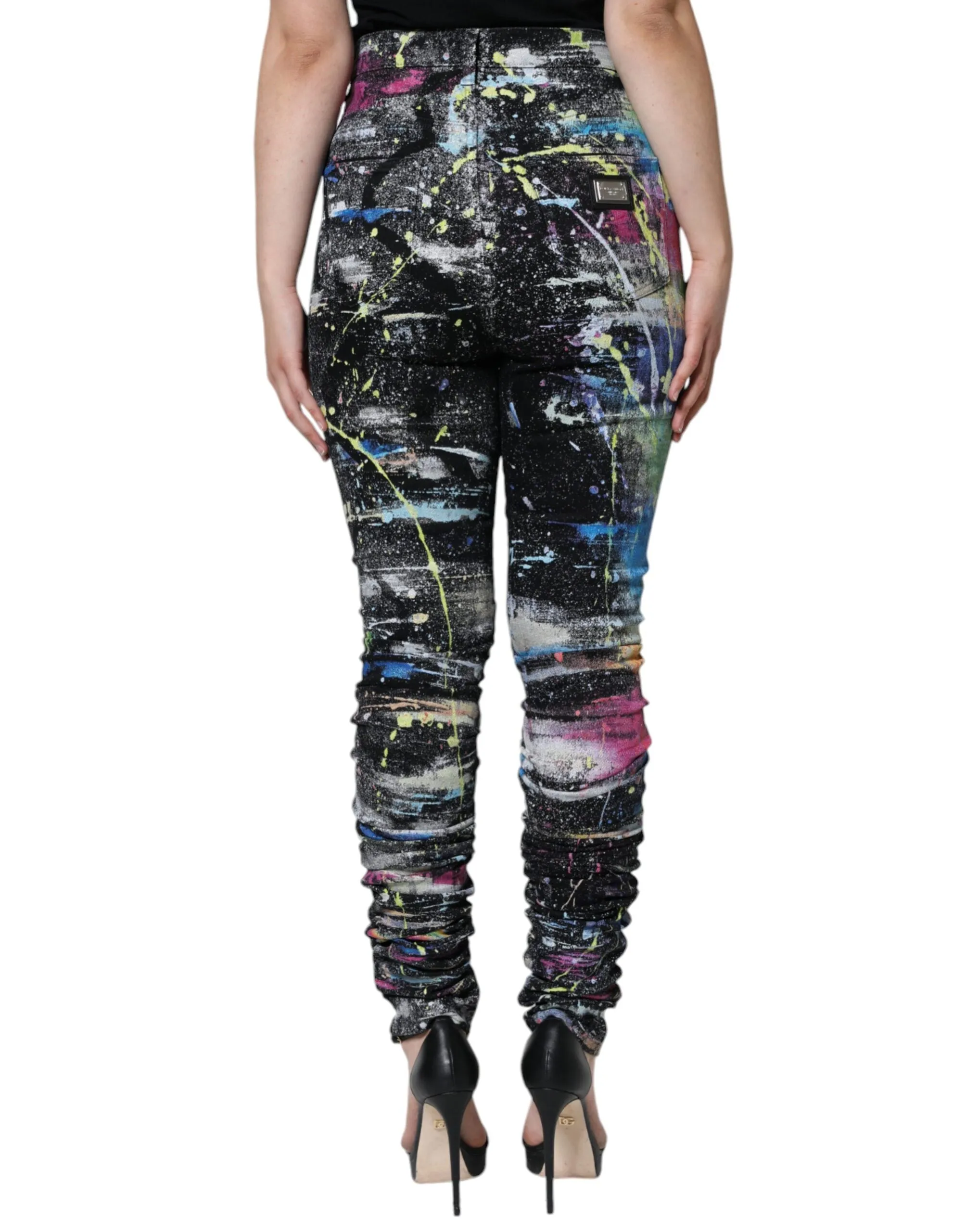 Multicolor Splatter Paint Cotton Skinny Denim Jeans sold by Lord & Taylor product image thumbnail 4