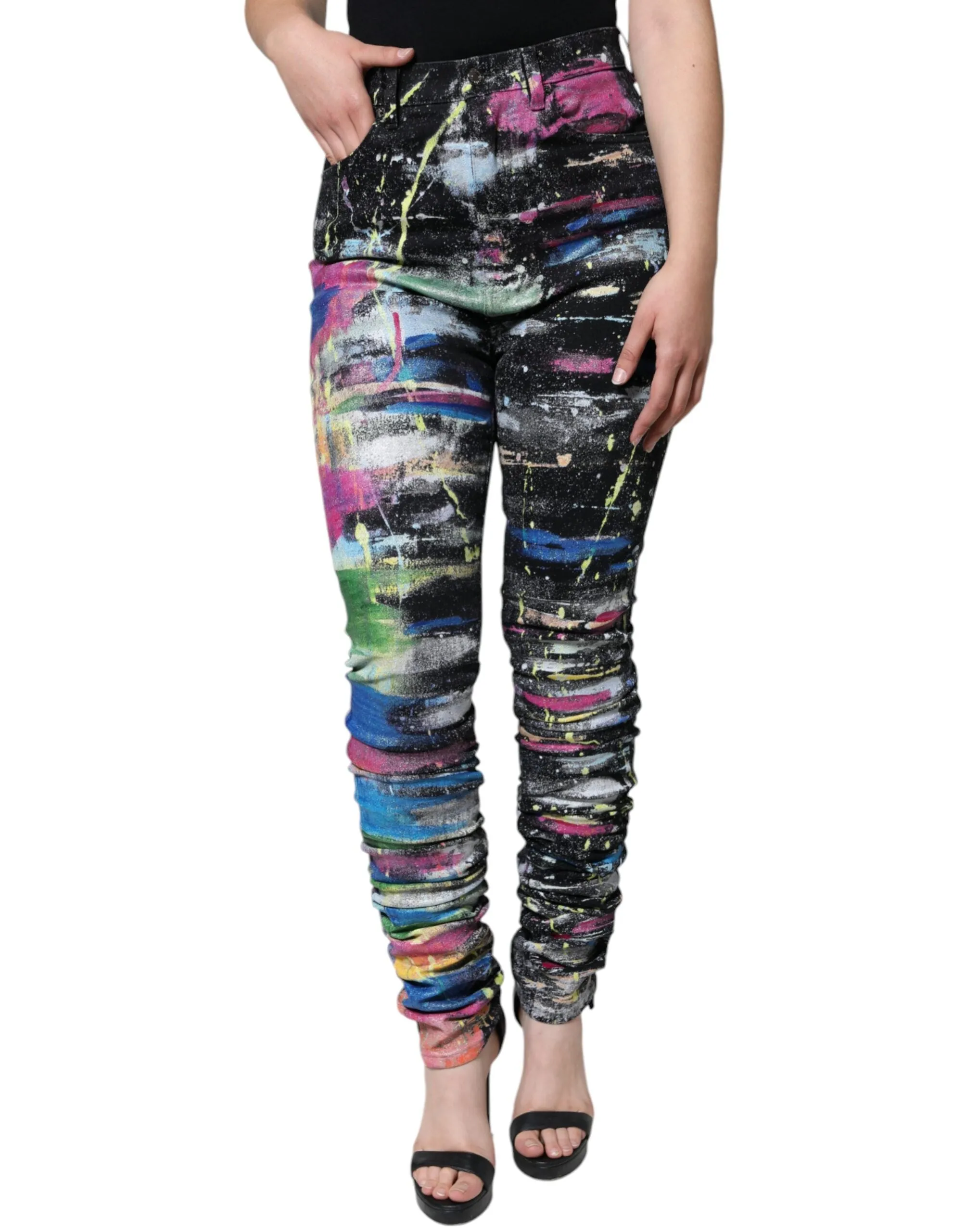 Multicolor Splatter Paint Cotton Skinny Denim Jeans sold by Lord & Taylor product image thumbnail 2