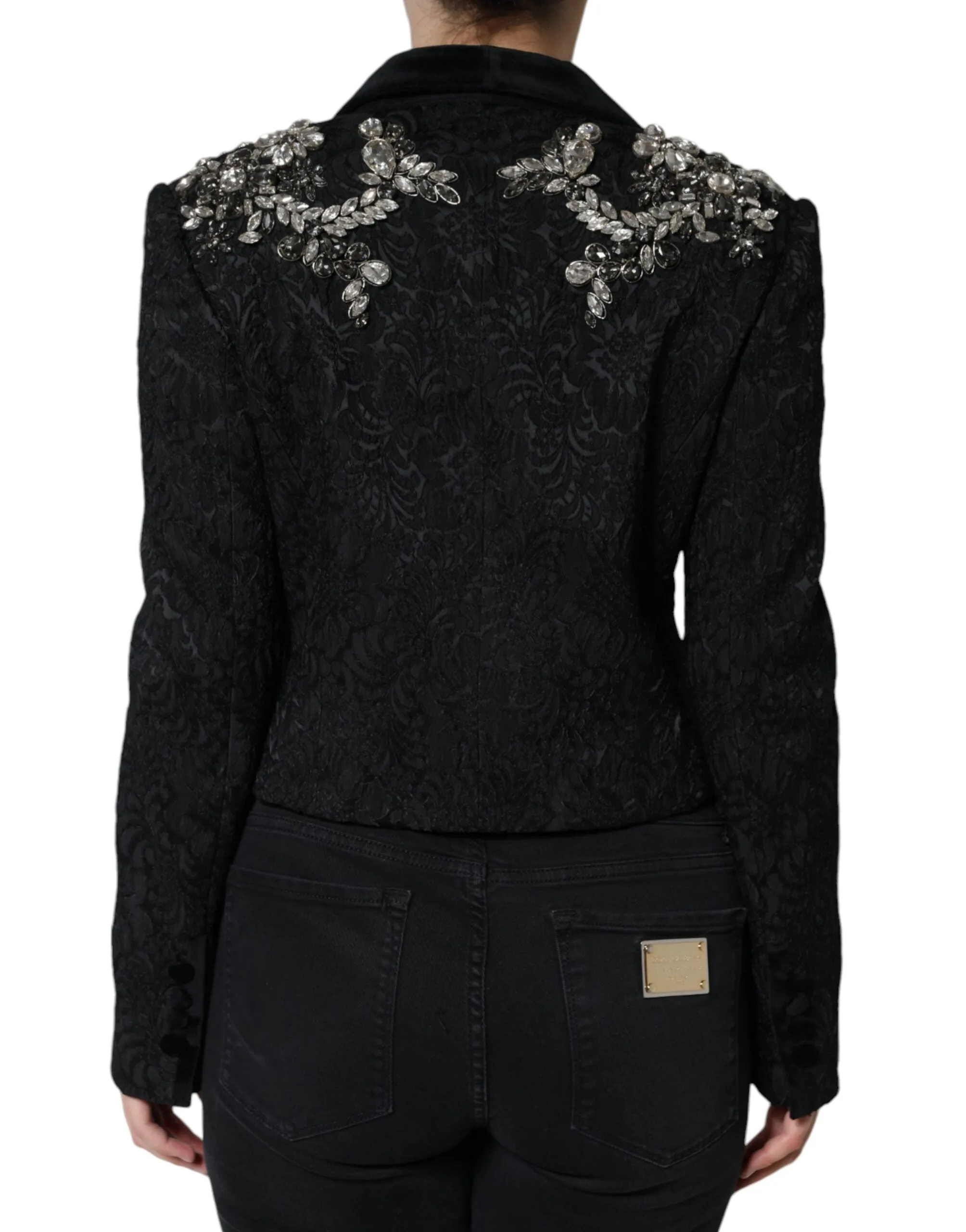 Black Jacquard Crystal Floral Jacket Blazer sold by Lord & Taylor product image thumbnail 4