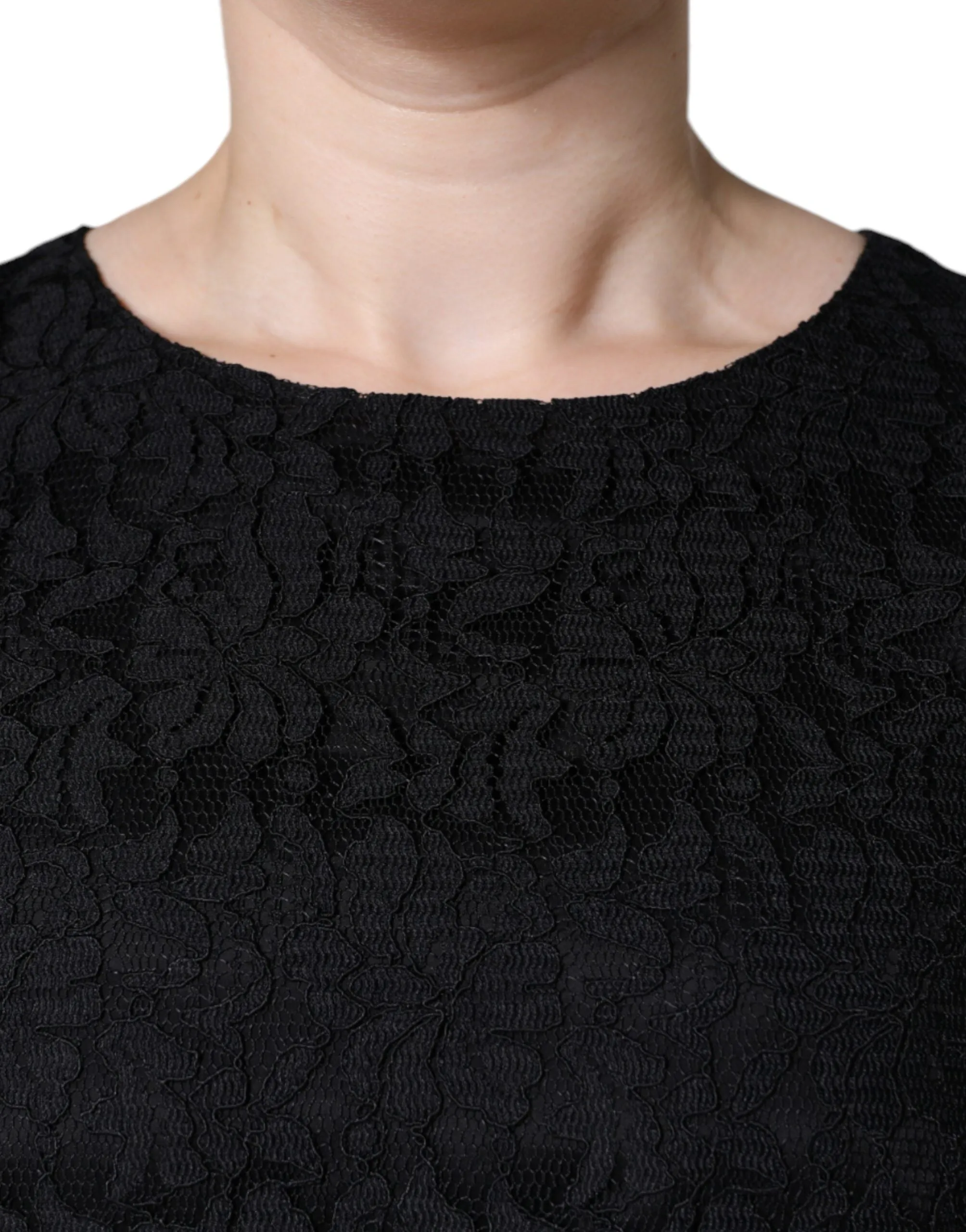 Black Floral Lace Sheath Sleeveless Mini Dress sold by Lord & Taylor product image thumbnail 5