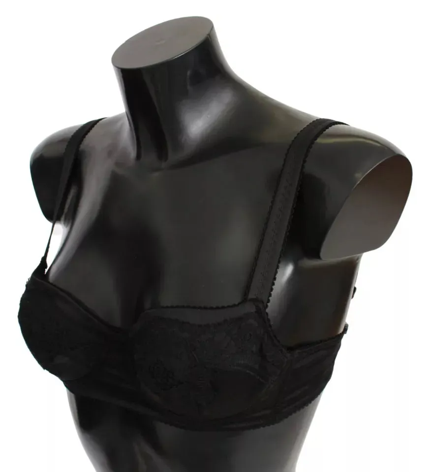 Black Silk Lace Balconcino Bra Underwear sold by Lord & Taylor product image thumbnail 2