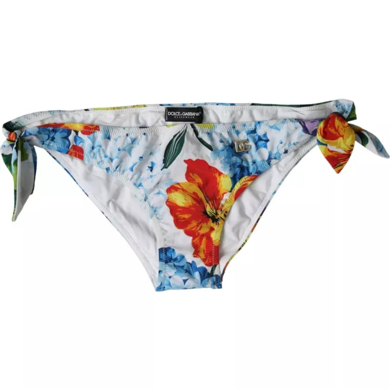 White Floral Print Swimsuit Bikini Bottom Swimwear sold by Lord & Taylor