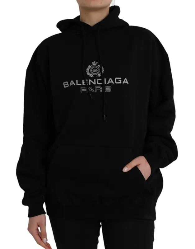 Black Cotton Logo Hooded Pullover Sweatshirt Sweater sold by Lord & Taylor