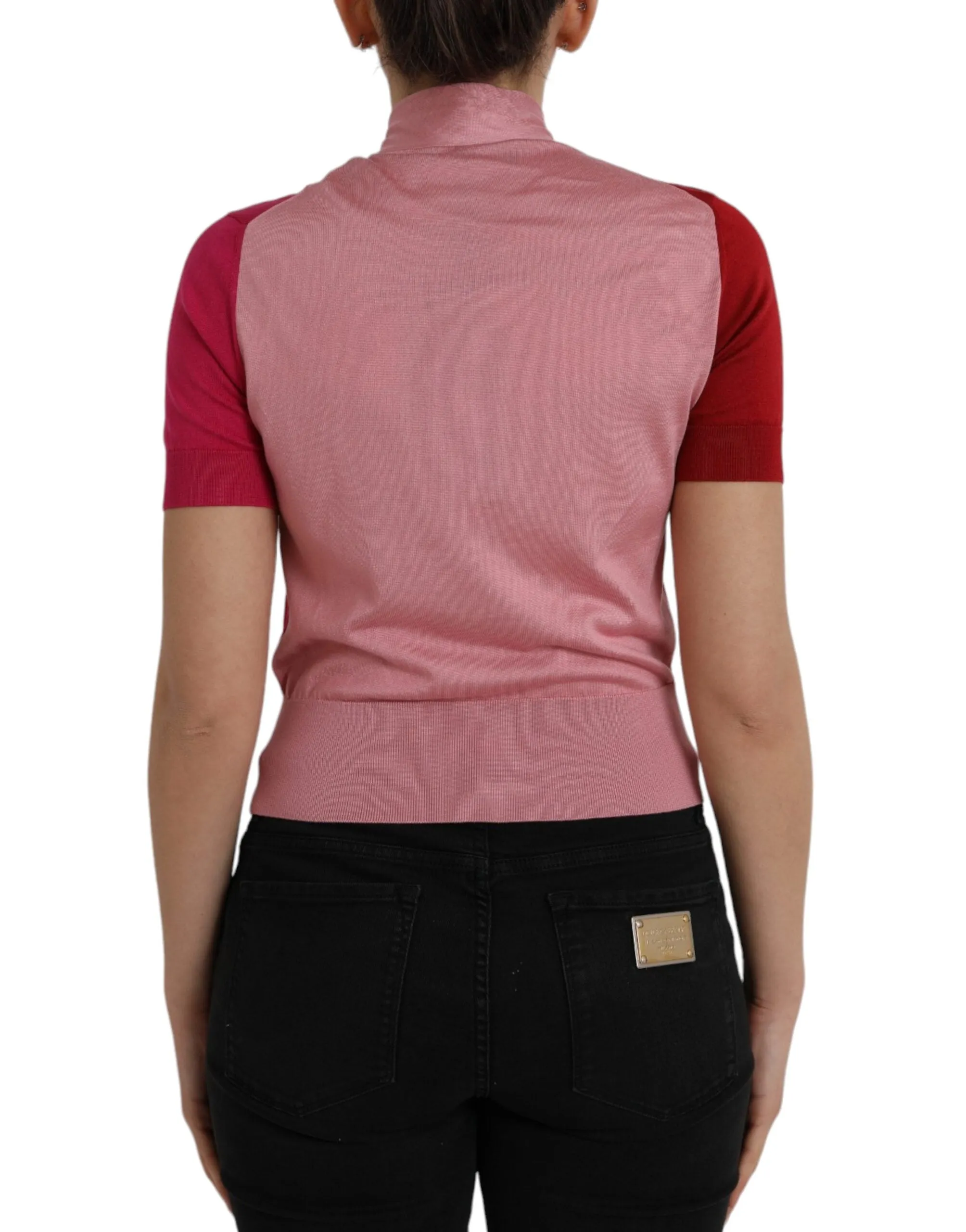 Pink Short Sleeves Pullover Ascot Collar Top sold by Lord & Taylor product image thumbnail 3