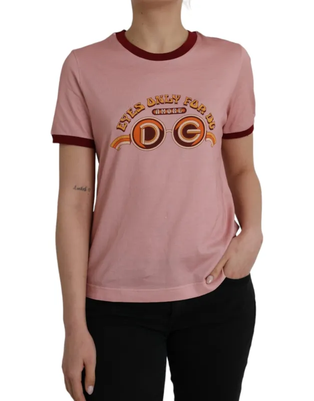 Pink Cotton Short Sleeves Crew Neck T-shirt sold by Lord & Taylor